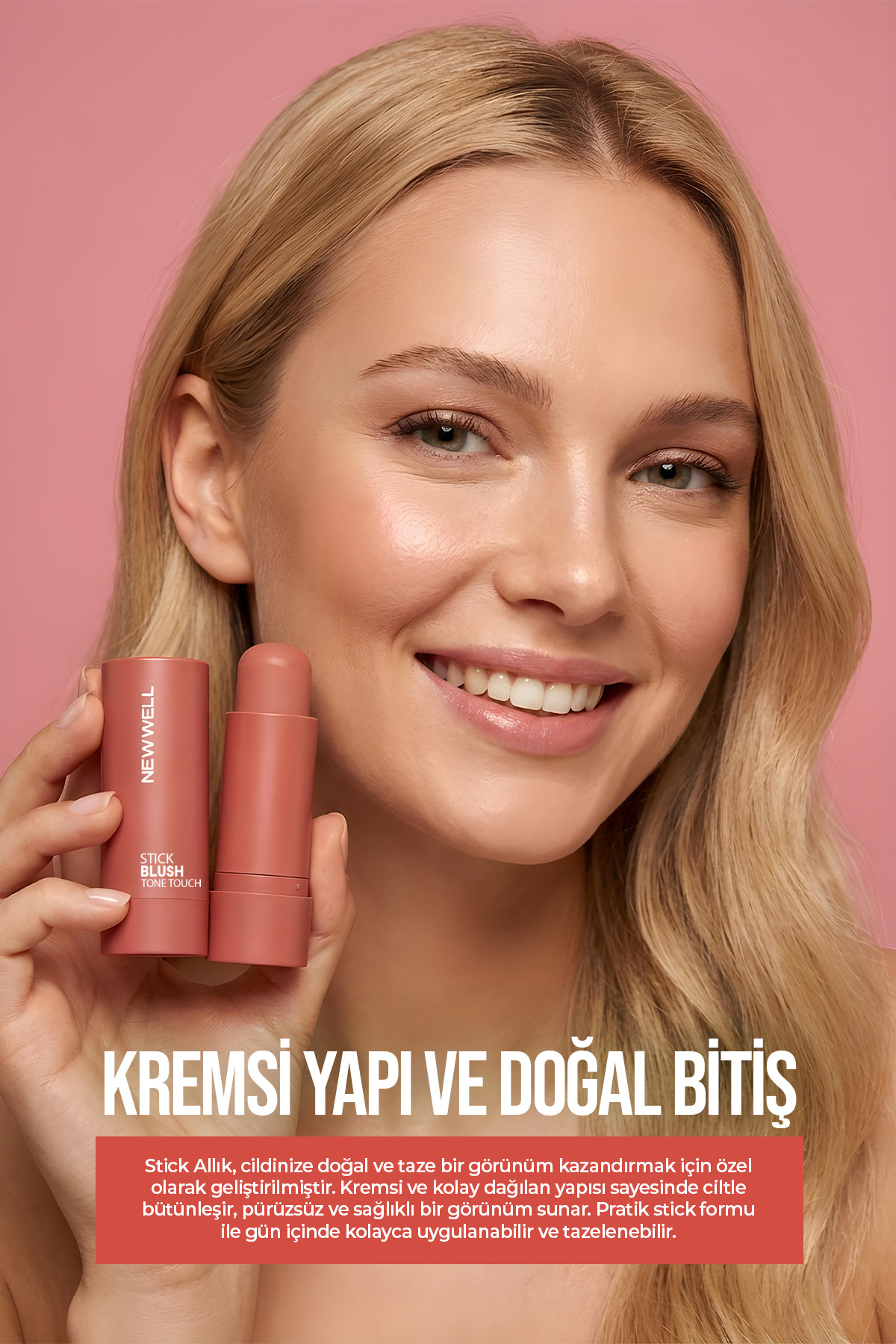 رنگ رژگونه استیک تاچ زردآلو گرم 01 – رژگونه استیک — نارنجی 8680923357614 — تصویر 2 از 5