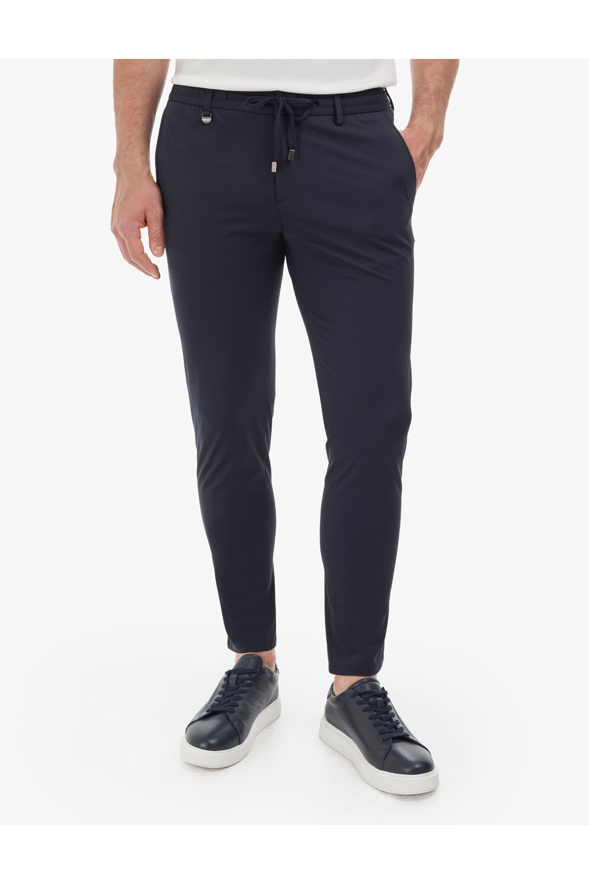 Pierre Cardin Lacivert Ex. Slim Fit Beli Kordonlu Klasik Jogger Pantolon 50325158-VR033 görsel 2