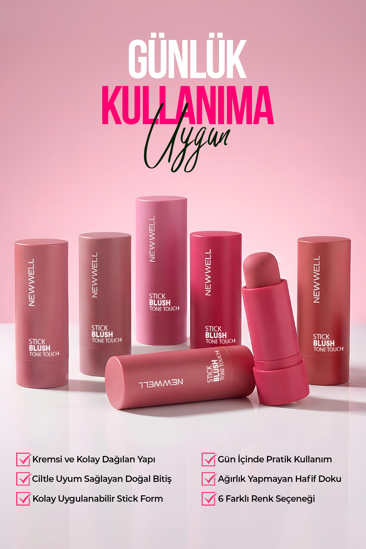 رژگونه استیکی تون تاچ رد روت 06 – رژگونه استیکی — صورتی 8680923357614 — تصویر 3 از 5