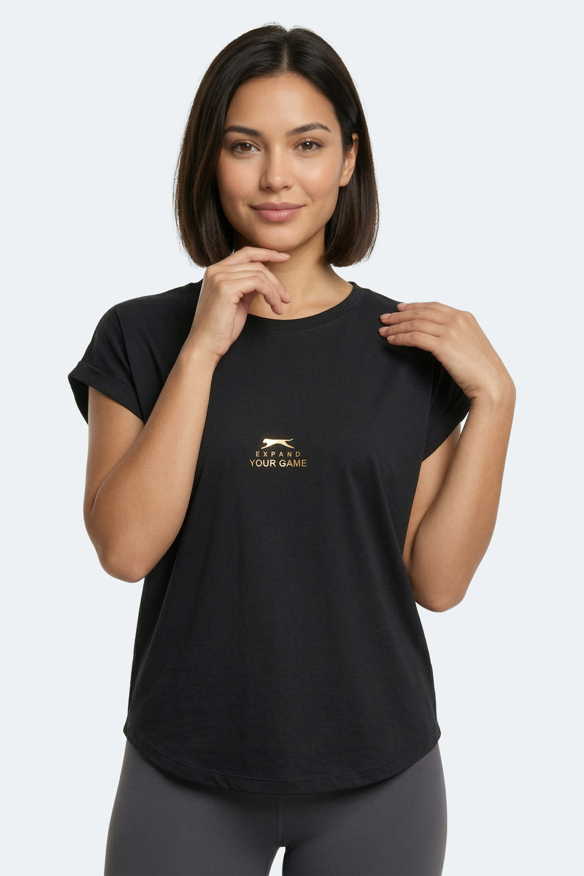 Slazenger KAPA Kadın Siyah Tişört görsel 6