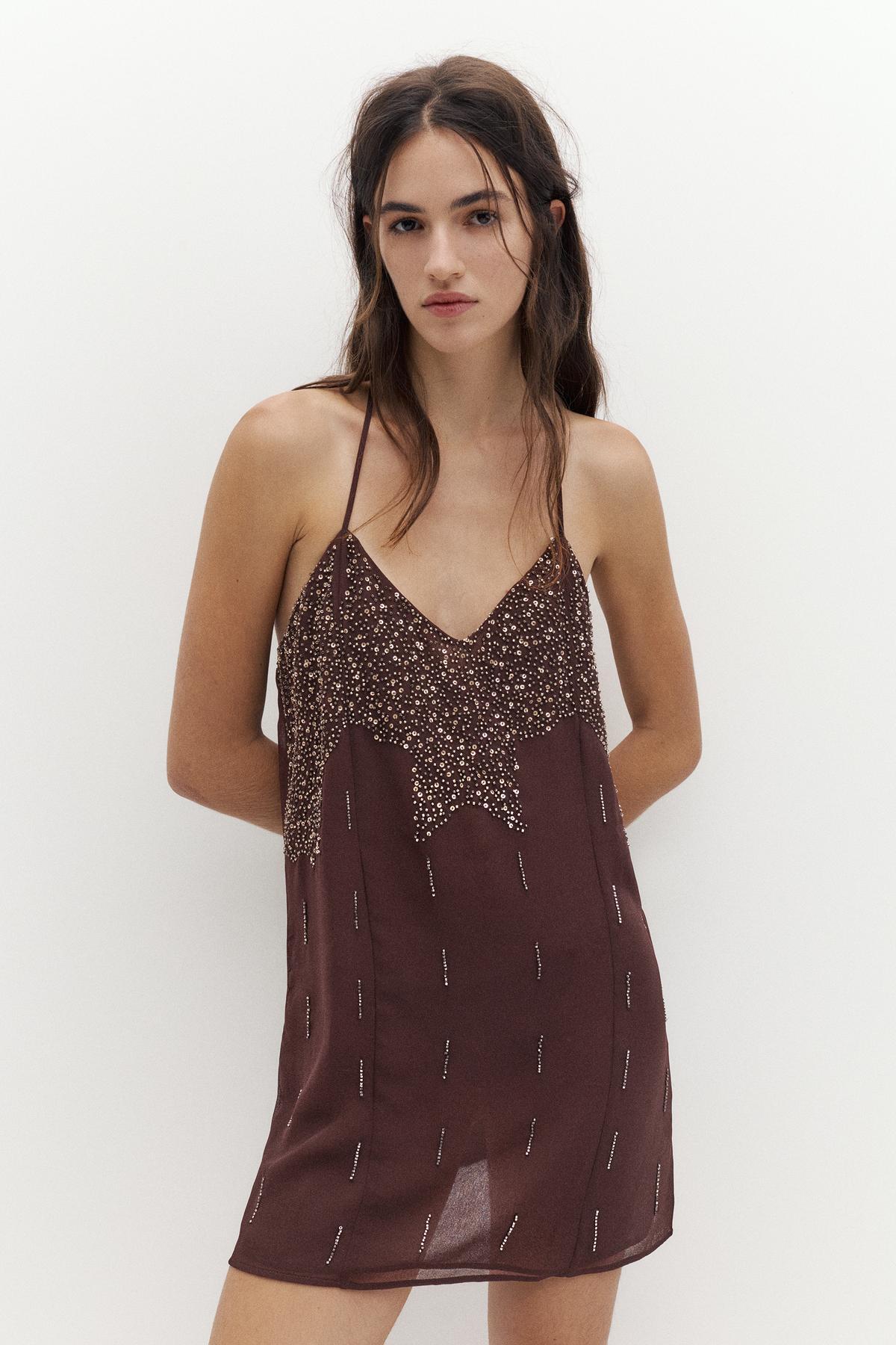 Sequin strap dress