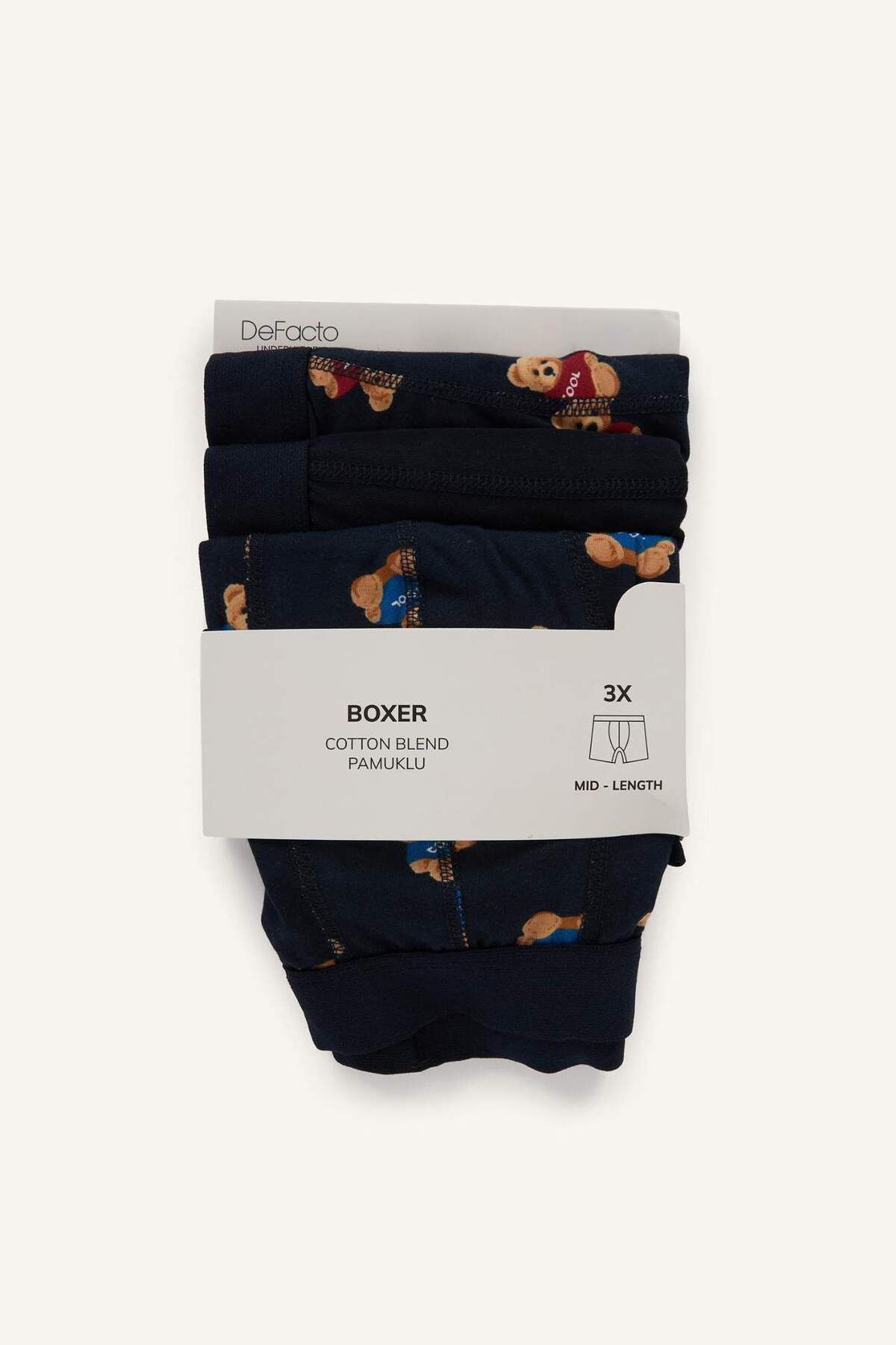 DeFacto Regular Fıt Hayvan Desenli 3'lü Boxer H4279AX26SP görsel 7