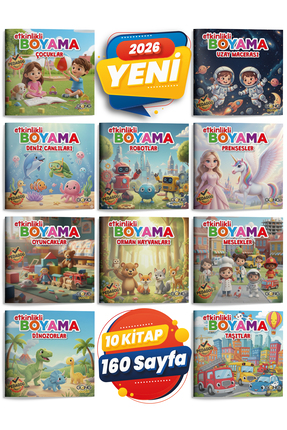 Gong ETKİNLİKLİ BOYAMA SETİ - 10 Kitap