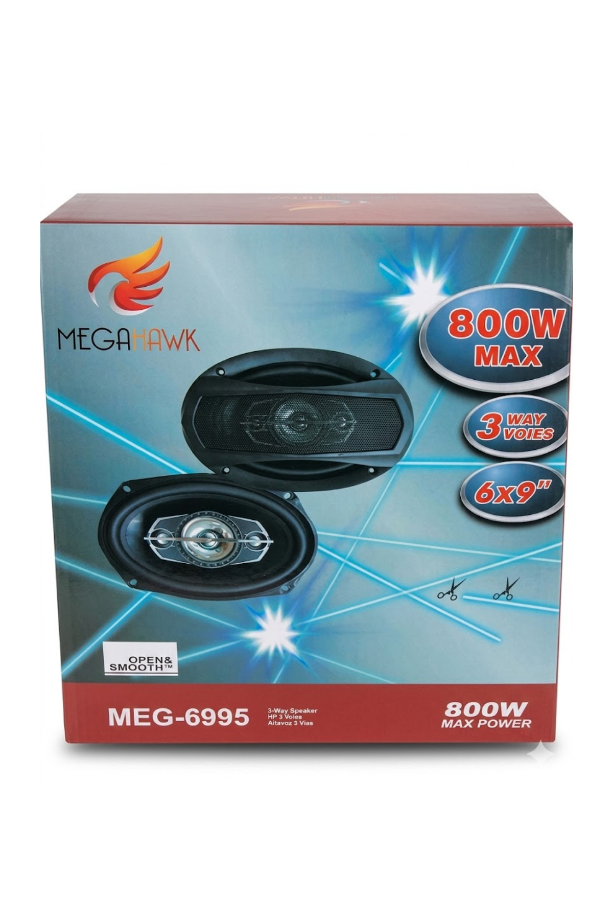MEGAHAWK 6x9 Oto Hoparlör 800W 3 Yollu Oval Araç İçi Kapı