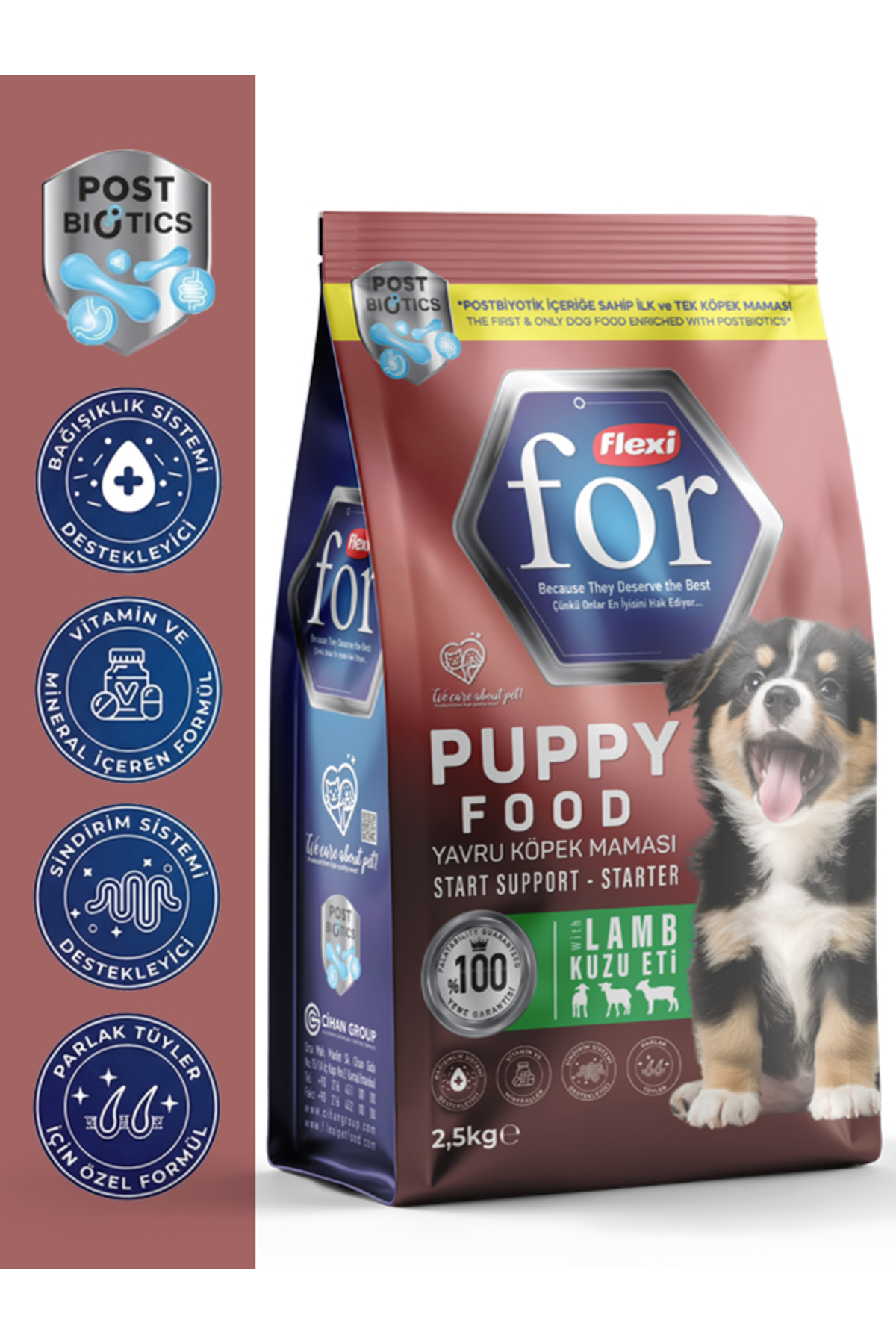 Flexi For Kuzu Etli Yavru Köpek Maması - Postbiyotik İçerikli Sindirim Destekleyici - 2,5 Kg - Fiyatı, Yorumları