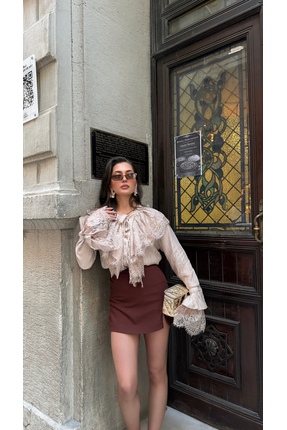 R-Style Dantel Detaylı Gömlek