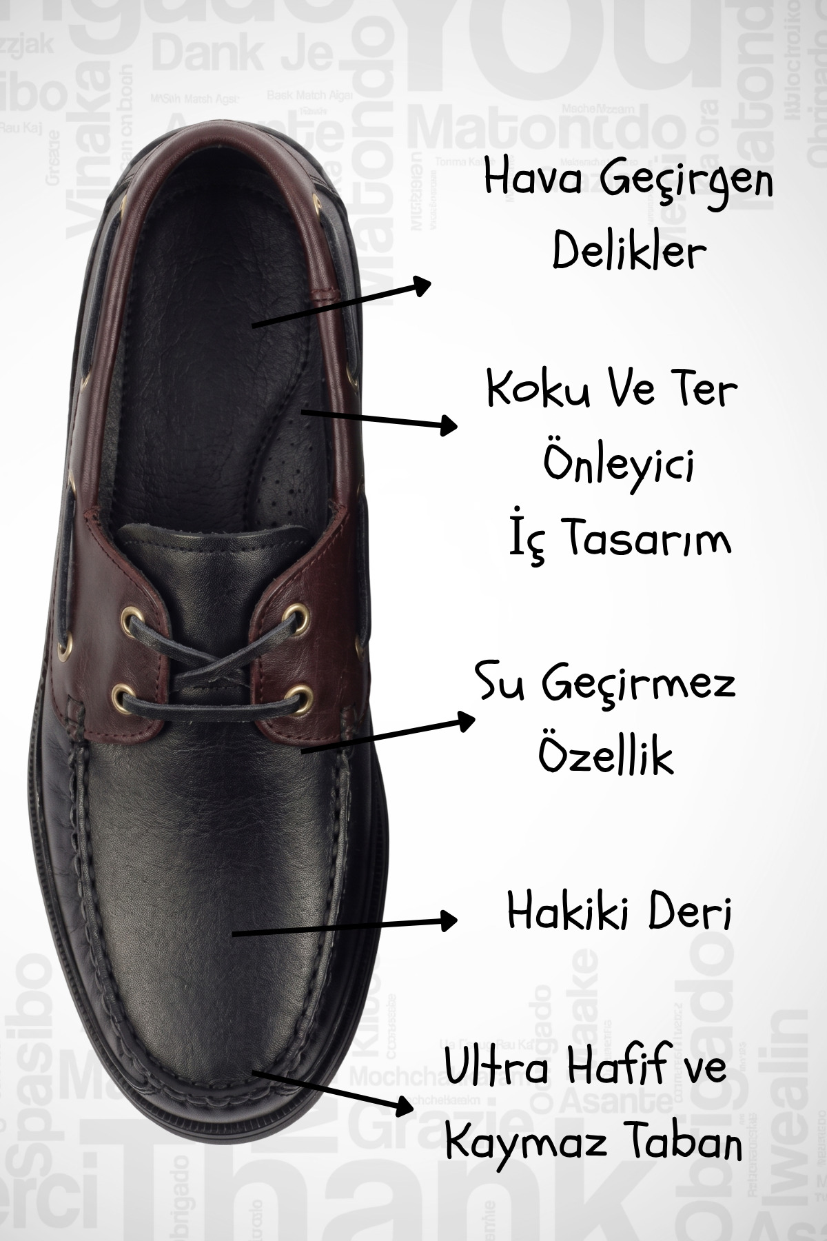 ALTA GRACIA GRACIA Hakiki Siyah Deri Hafif Ortopedik Loofer Ayakkabı Casual Günlük görsel 3