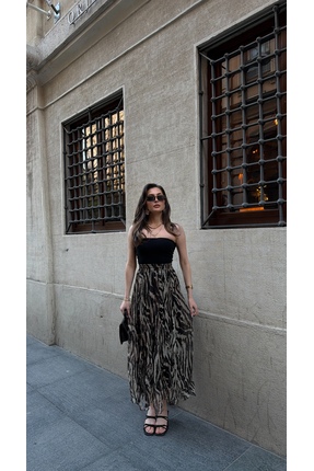 R-Style Şifon Astarlı Etek