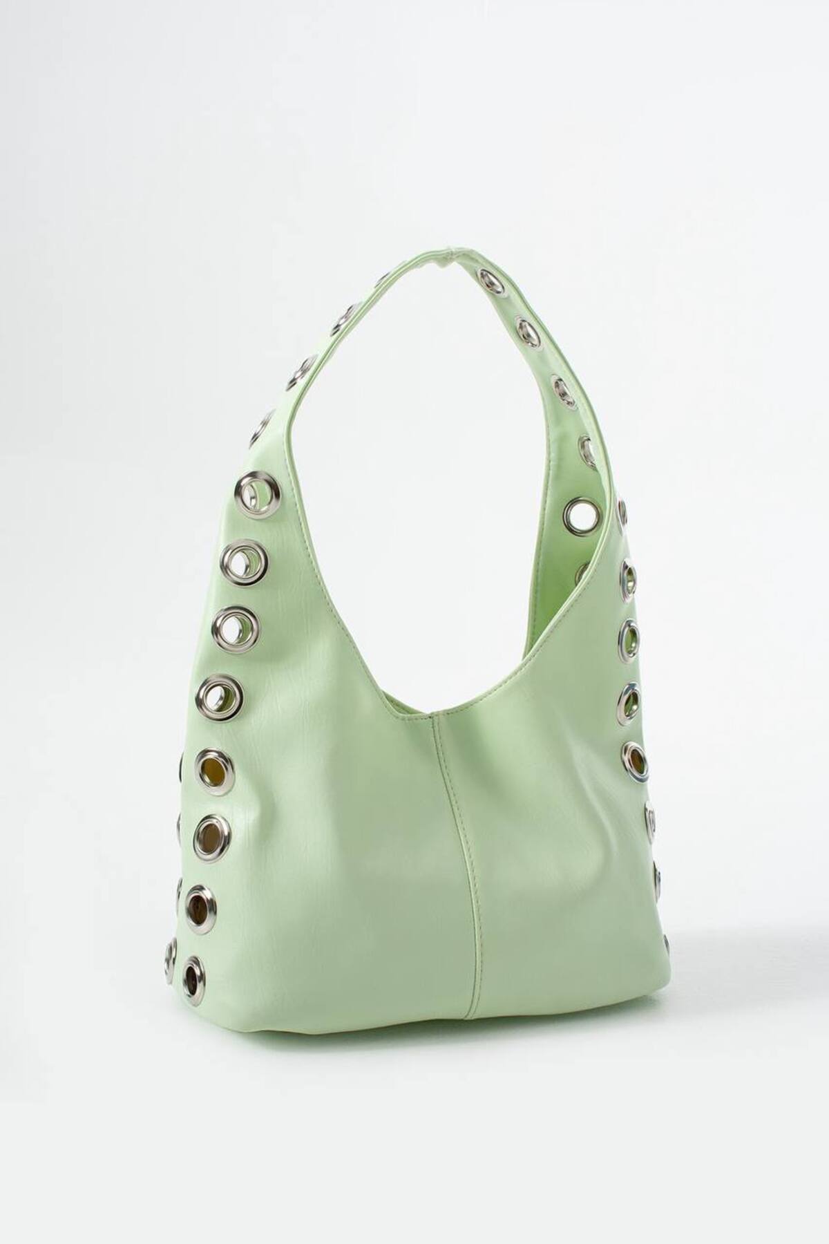 Women's Hand and Shoulder Bag with Silver Eye Detail