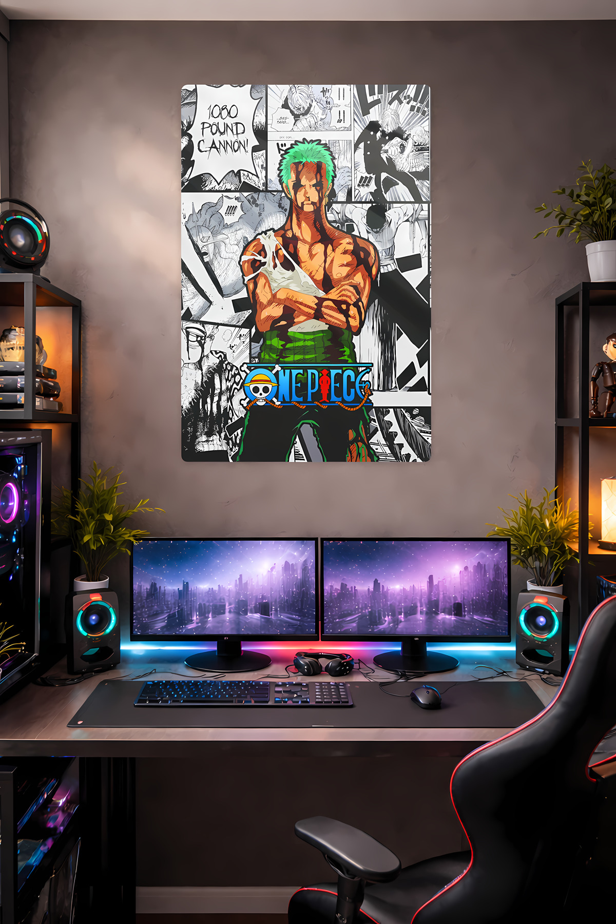 Charmbi One Piece Zoro Manga Dekoratif Metal Poster Tablo – Canlı