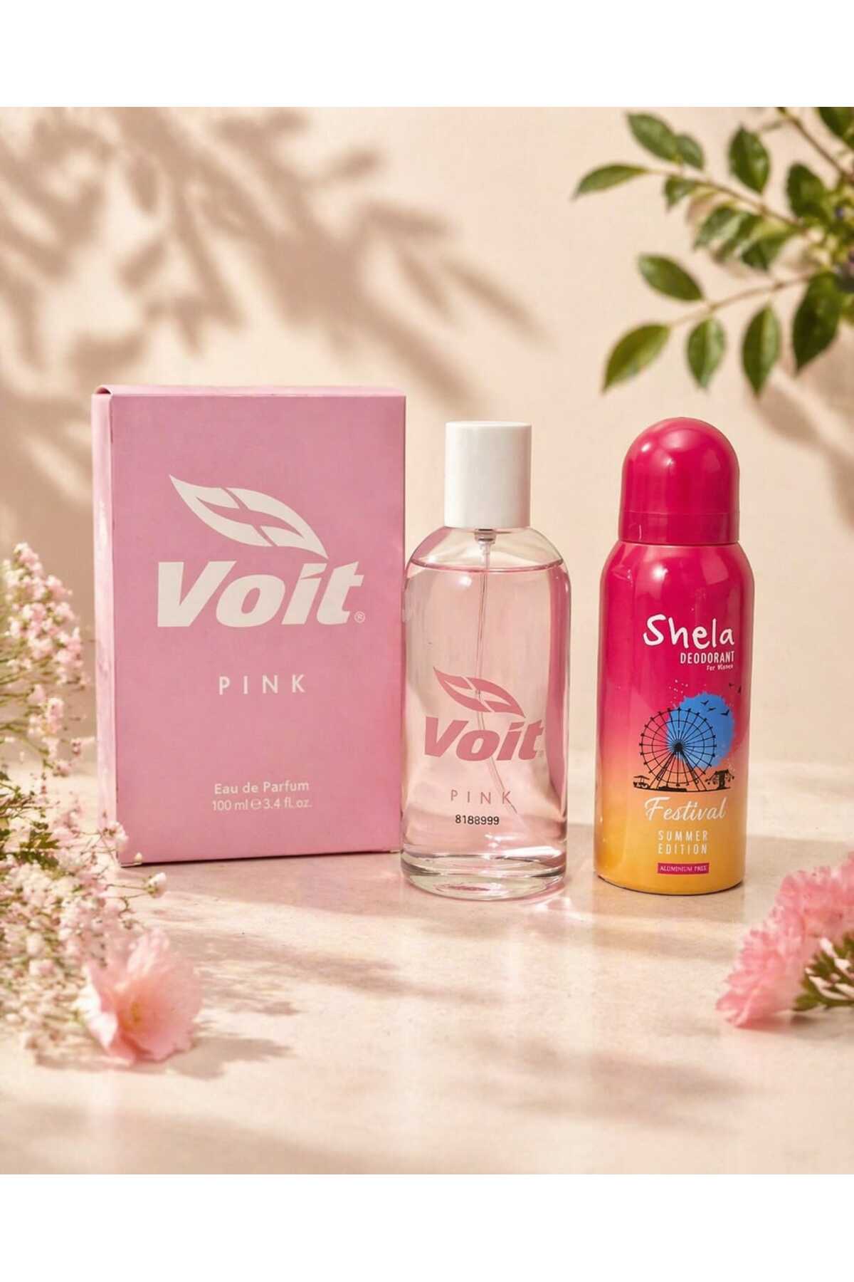 Rebul Woit Pink Kadın Edp Parfüm 100 ml ve Shela Deodorant — 93939ke