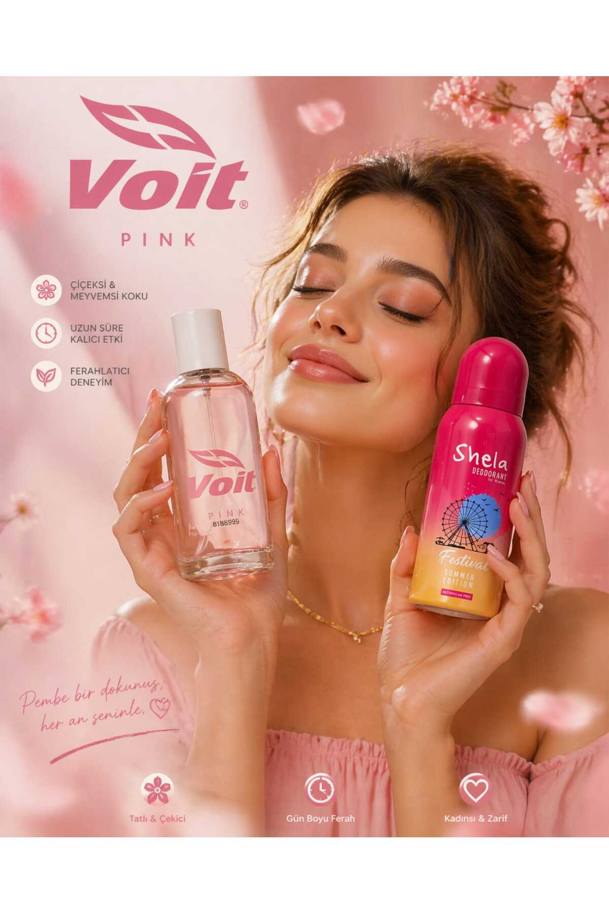 Woit Pink Kadın Edp Parfüm 100 ml ve Shela Deodorant — 93939ke — تصویر 2 از 2