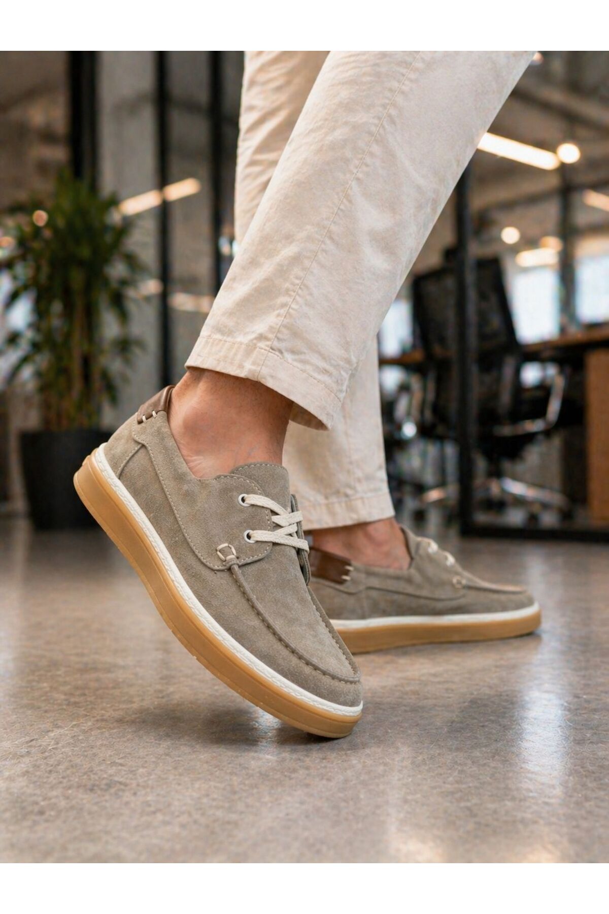 ROYSHOES ERKEK BEJ-KUM SÜET GÜNLÜK AYAKKABI-KAYMAZ TABAN CASUAL ŞIK LOAFER