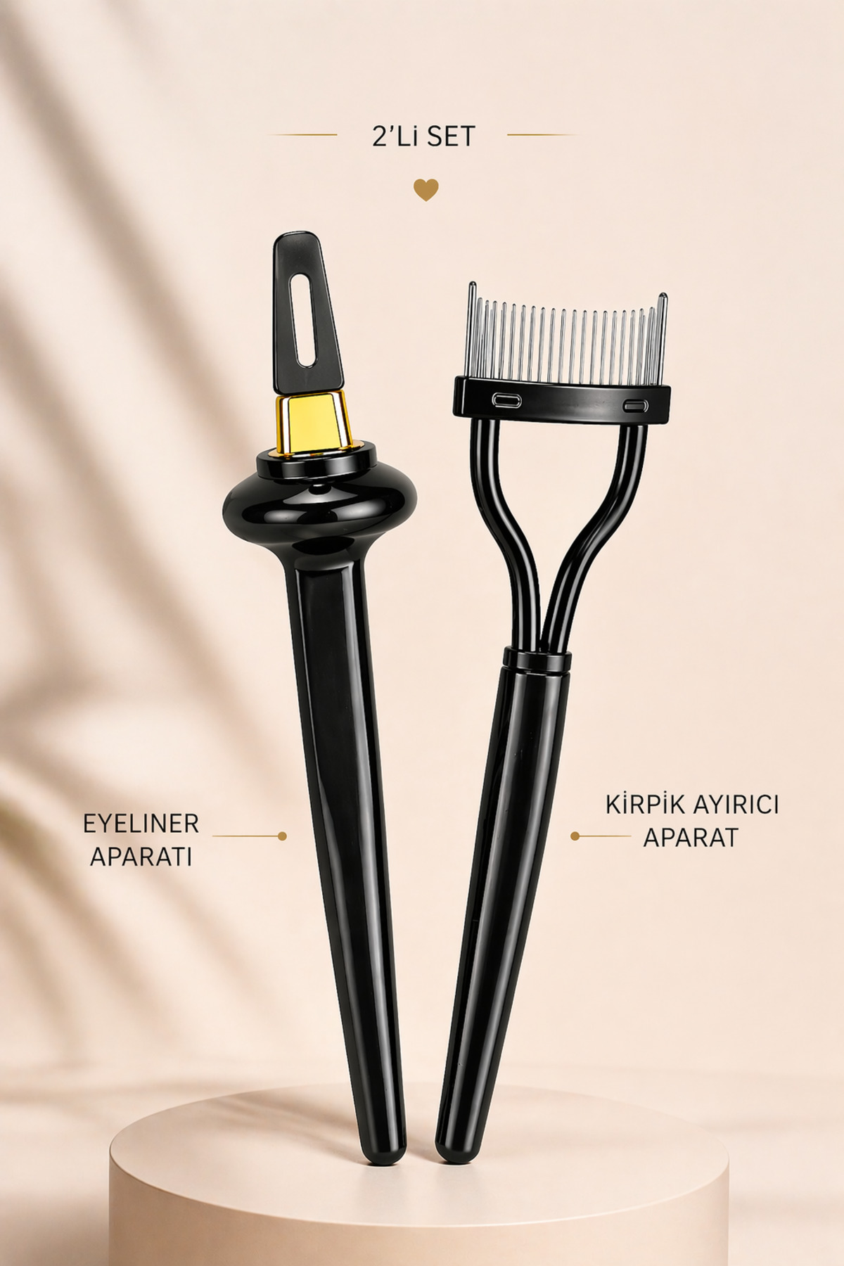 Makyaj Rutini Aparatları 2’li Set | Kolay Eyeliner Çekme Aparatı + Kirpik Ayırıcı Tarak | Profesyonel & Hızlı Uygulama — FRANCHESKA-2IN1APRT