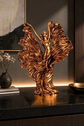 ELMART Dekoratif Modern Kadın Heykeli Biblo - Antik Bronz Estetik Büyük Boy H...