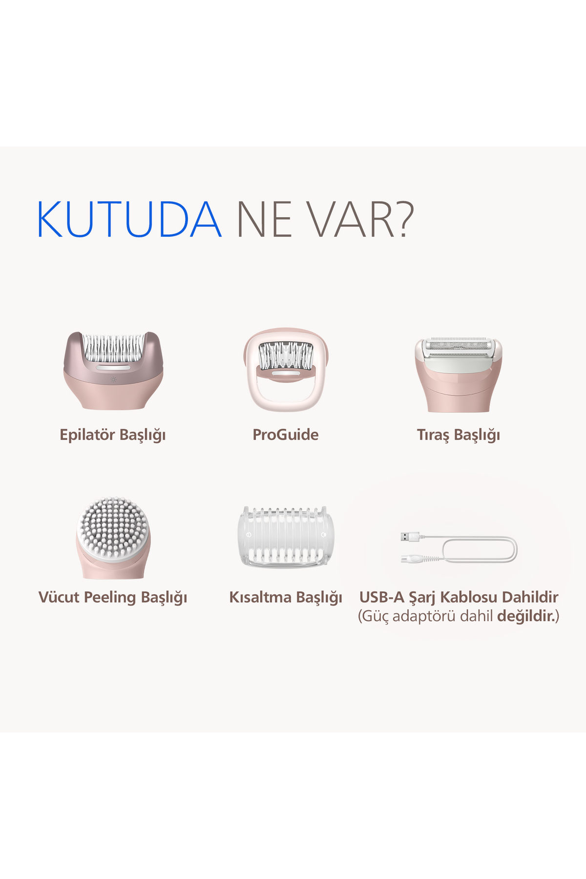 9000 Serisi BRE718/05 Tüm Vücut Epilatör Seti, Islak&Kuru, Kablosuz, Tıraş Başlığı, Peeling Fırçası — تصویر 8 از 8