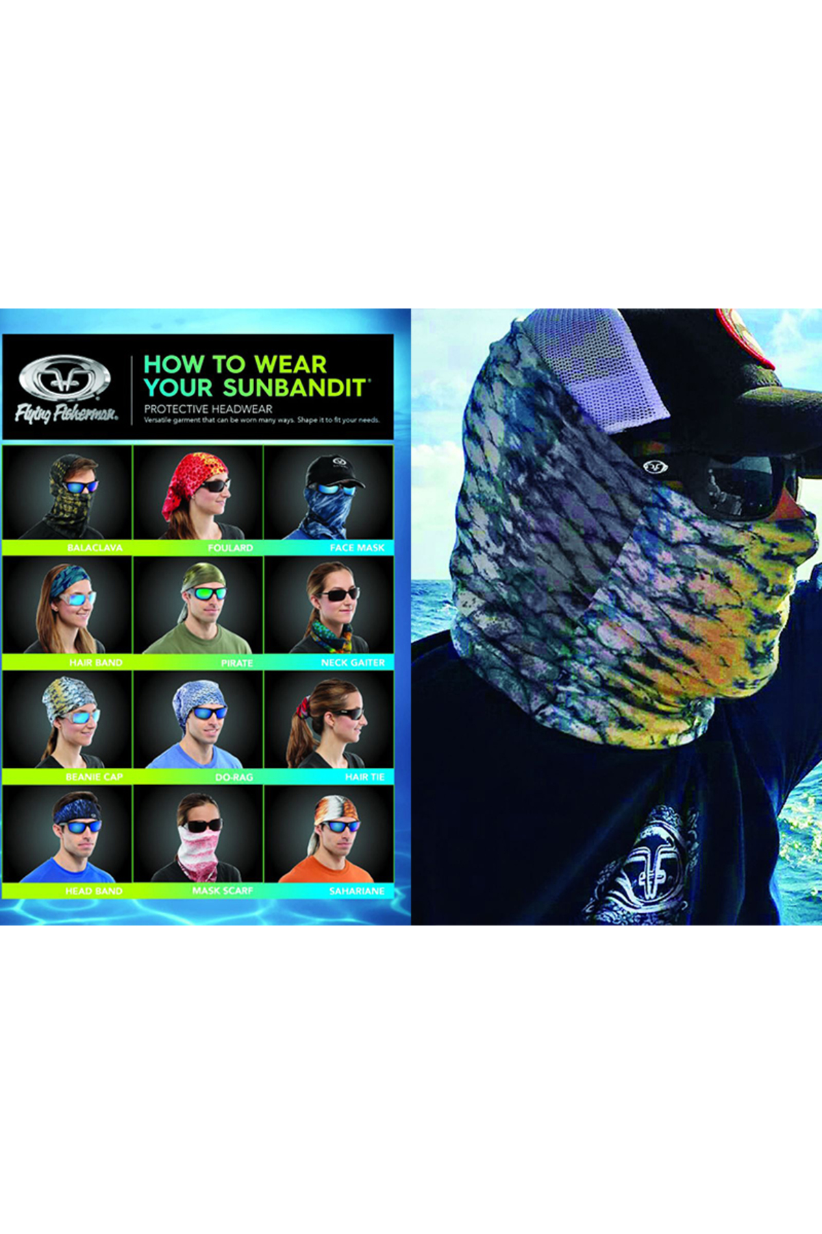 Bandana Flying Fisherman Tactical White SunBandit White [2]