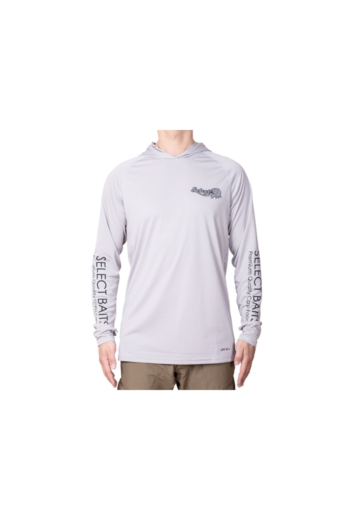 Select Baits UV Long Sleeve Hoodie UPF 50+ Light Grey XL [1]