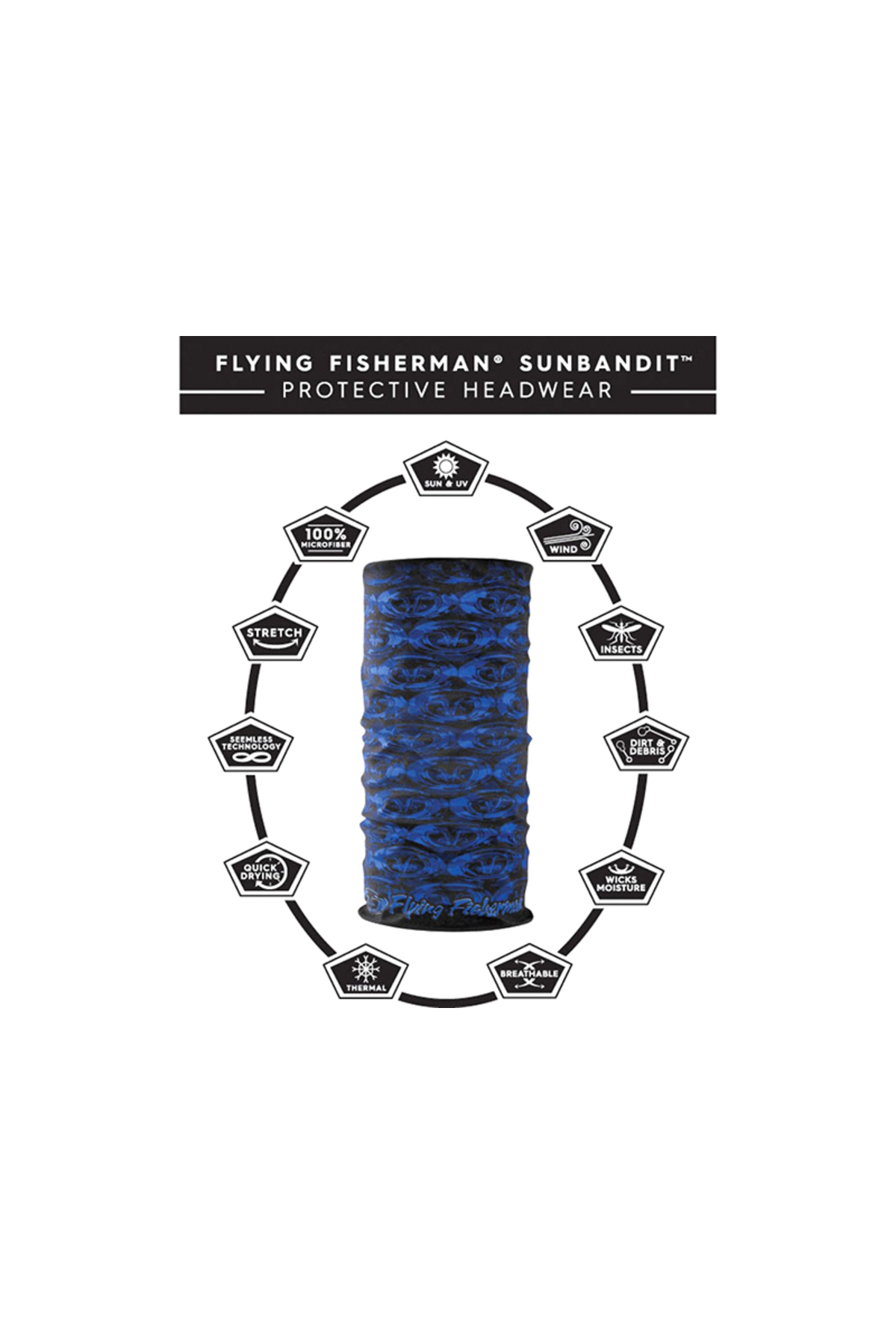 Bandana Flying Fisherman Tactical White SunBandit White [1]