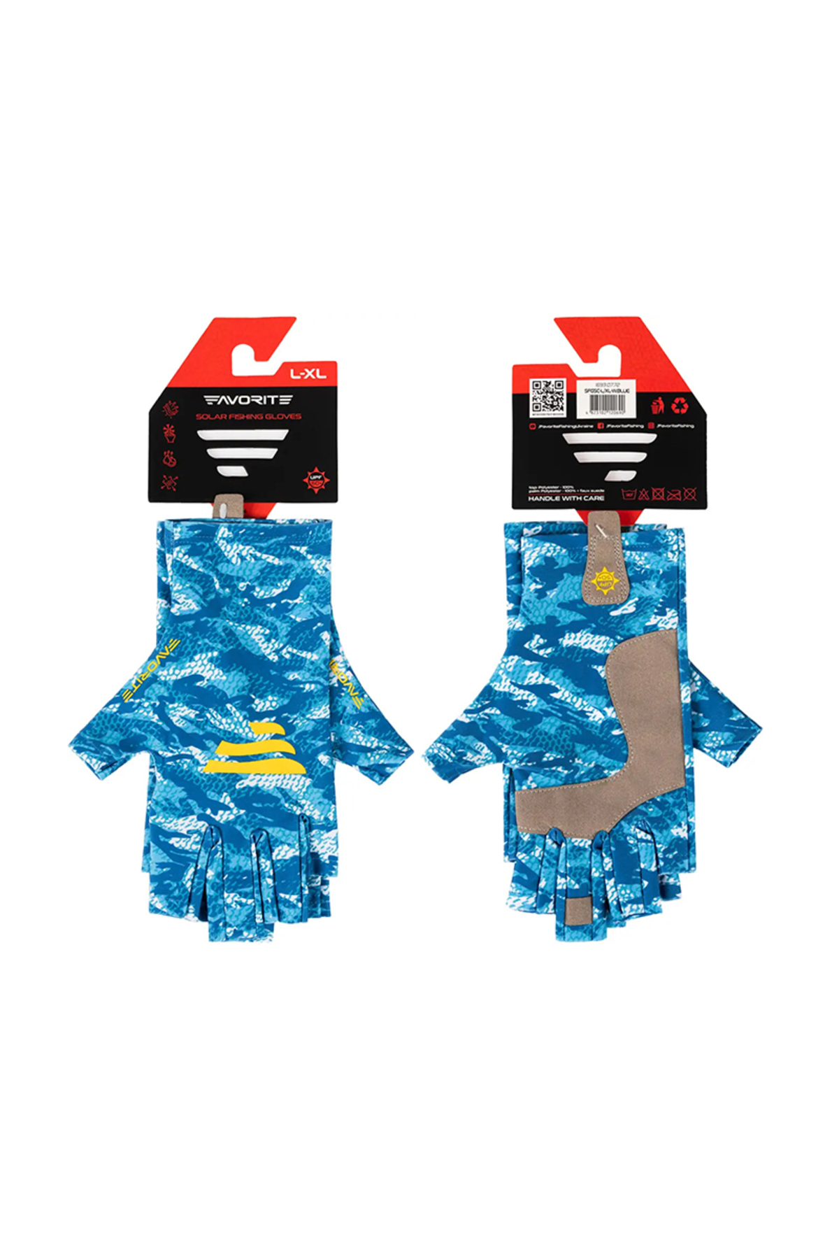 Manusi Favorite Solar Fishing Gloves 5 Cut White and Blue L-XL [3]