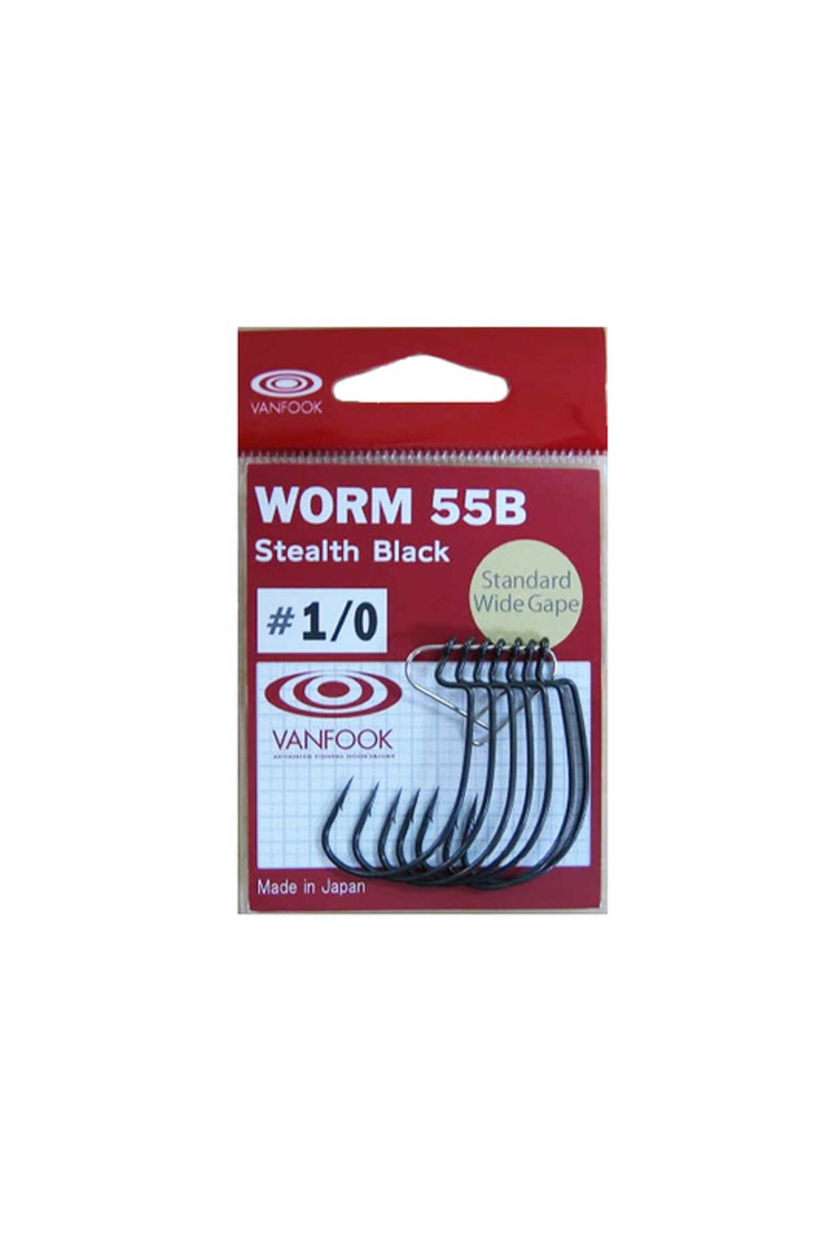 Carlige offset Vanfook Worm-55 Stealth Black Offset Hooks 5/0 [1]