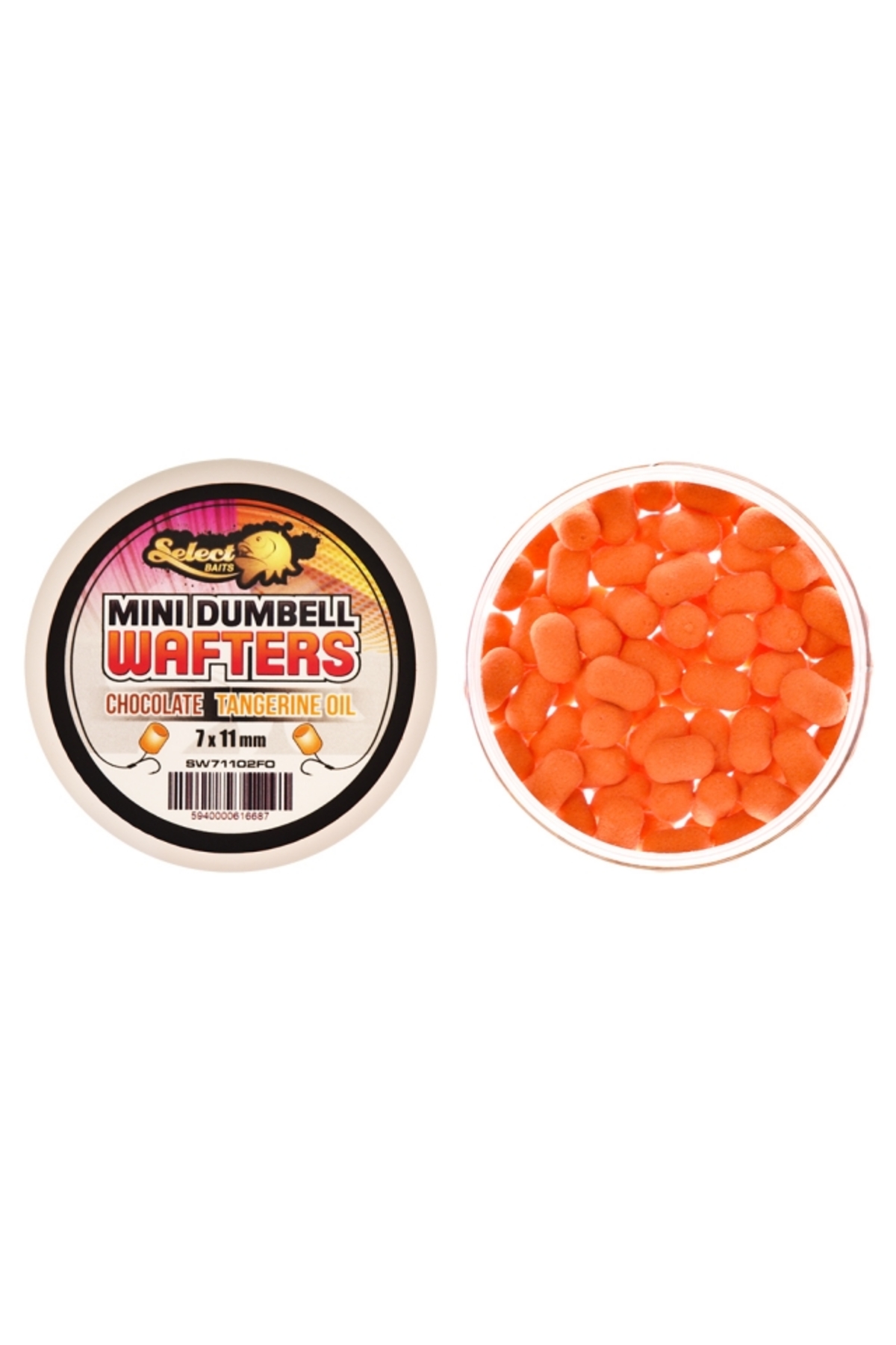 Nălucă - Select Baits Mini Dumbells Wafters Chocolate and Tangerine Oil 7 x 11mm 7 x 11mm