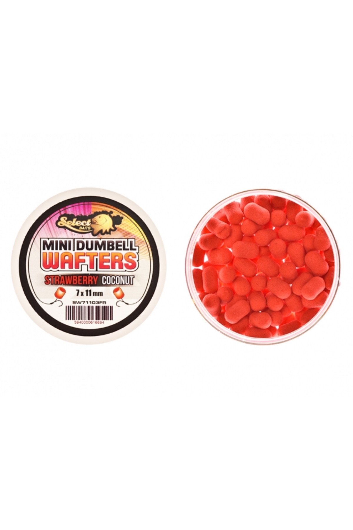 Nălucă - Select Baits Mini Dumbells Wafters Strawberry and Coconut 7 x 11mm 7 x 11mm