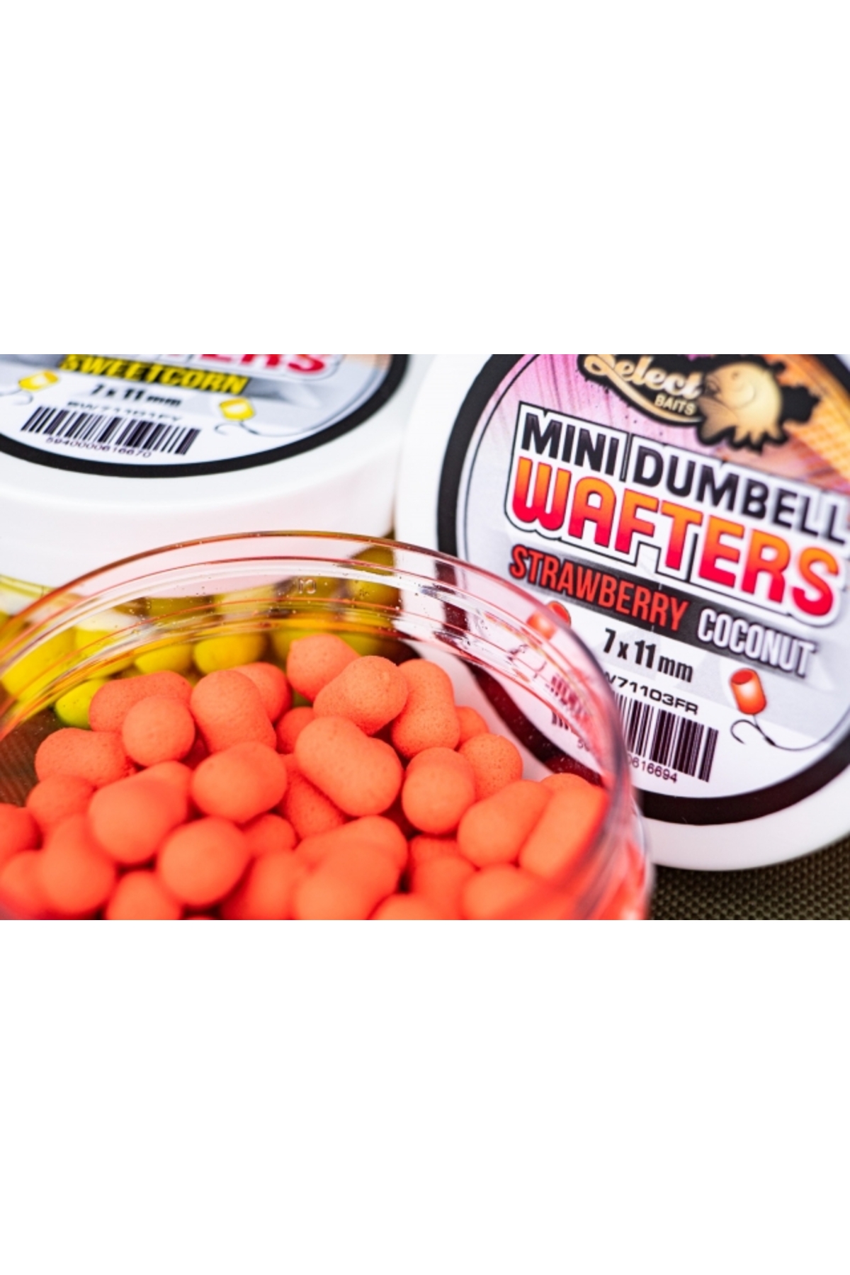 Select Baits Mini Dumbells Wafters Strawberry and Coconut 7 x 11mm 7 x 11mm [1]