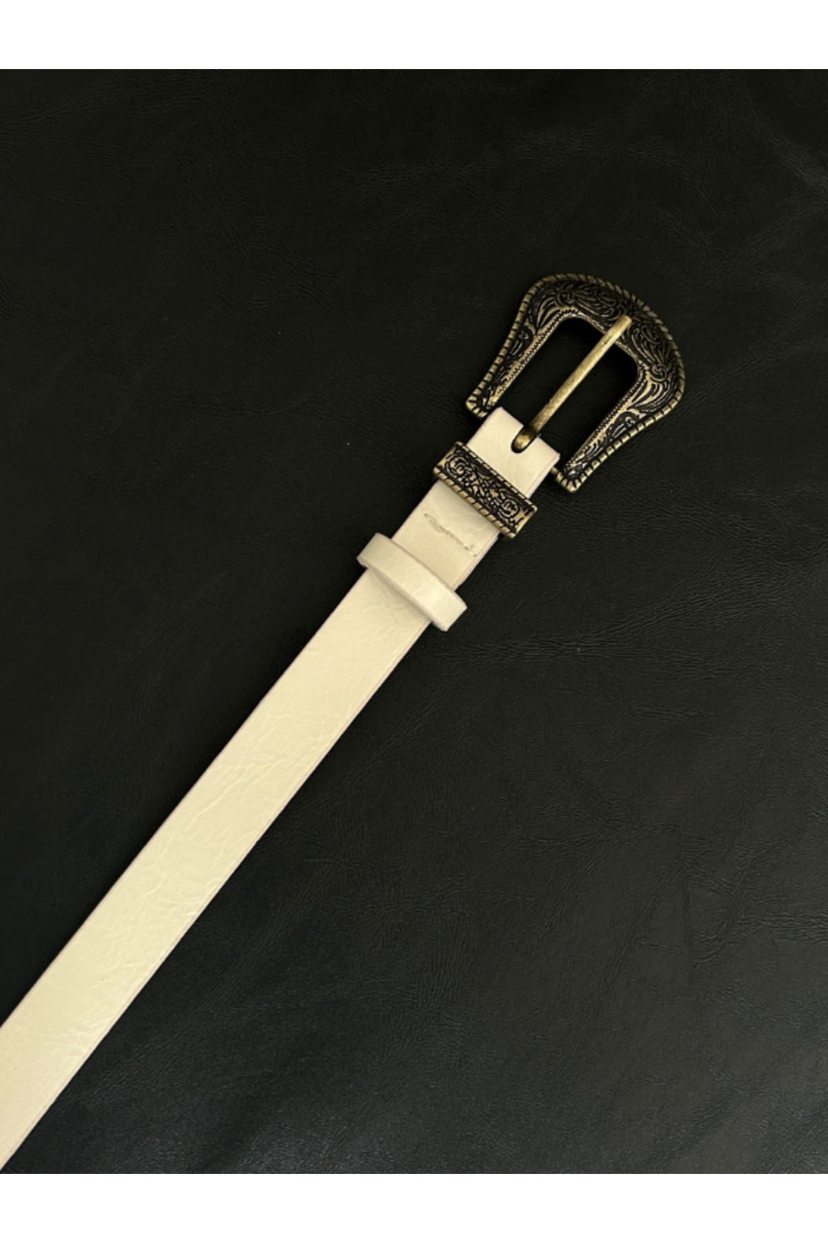 Marvel Classic Patterned Women's Antique Gold Buckle Belt