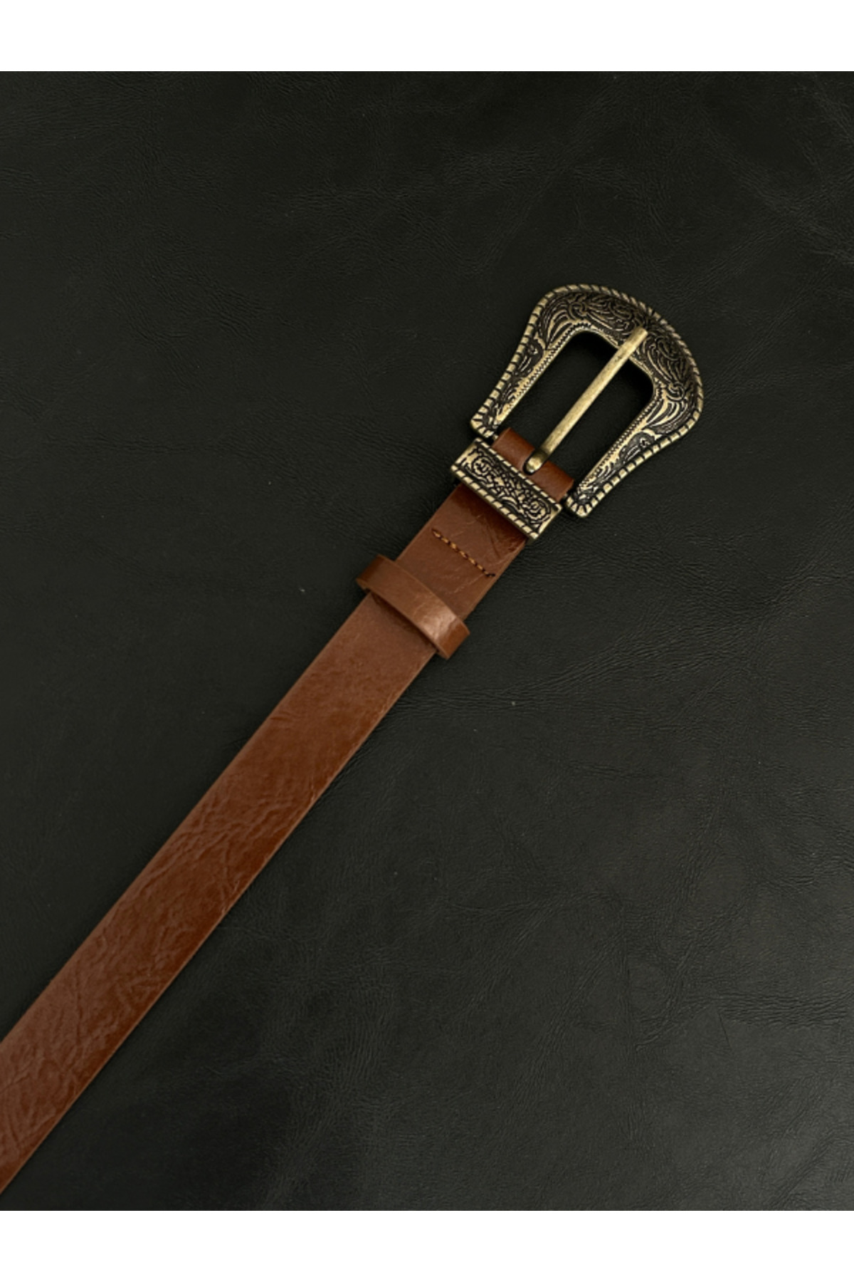 Marvel Classic Patterned Women's Antique Gold Buckle Belt