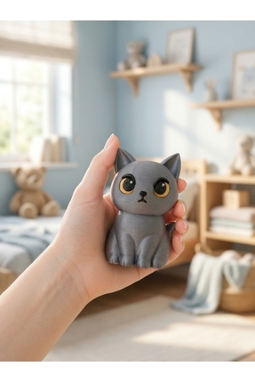 perim3d Leo Kedi Figürü – Dekoratif Kedi Objesi, Sevimli Masaüstü Aksesuar (1...