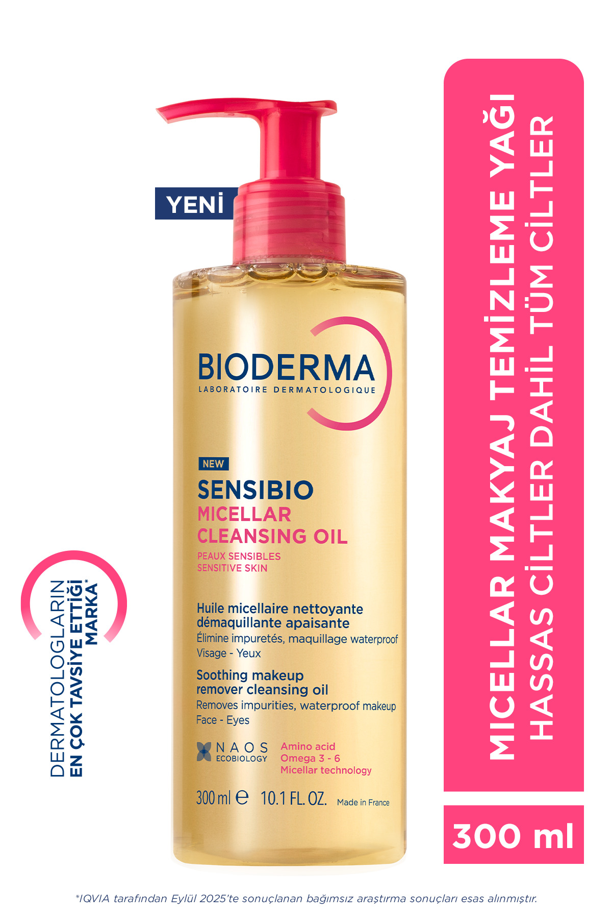 Bioderma Sensibio Micellar Cleansing Oil Hassas & Normal Ciltler Yağ Bazlı Yüz&Göz Makyaj Temizleyici 300 ML — 1003137919