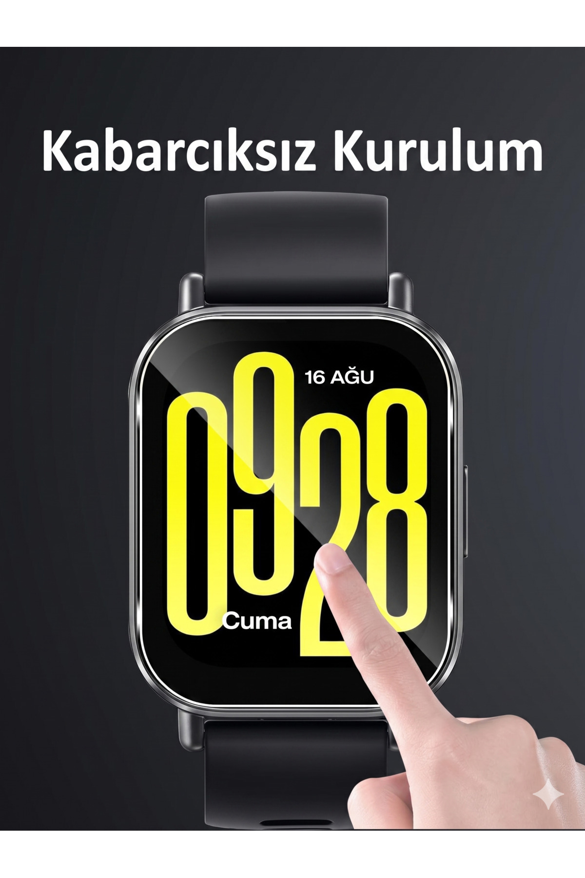 Mi Redmi Watch 5 Active Uyumlu Ekran Koruyucu Aparatlı Kolay Kurulum HD Şeffaf Temperli Cam Koruma