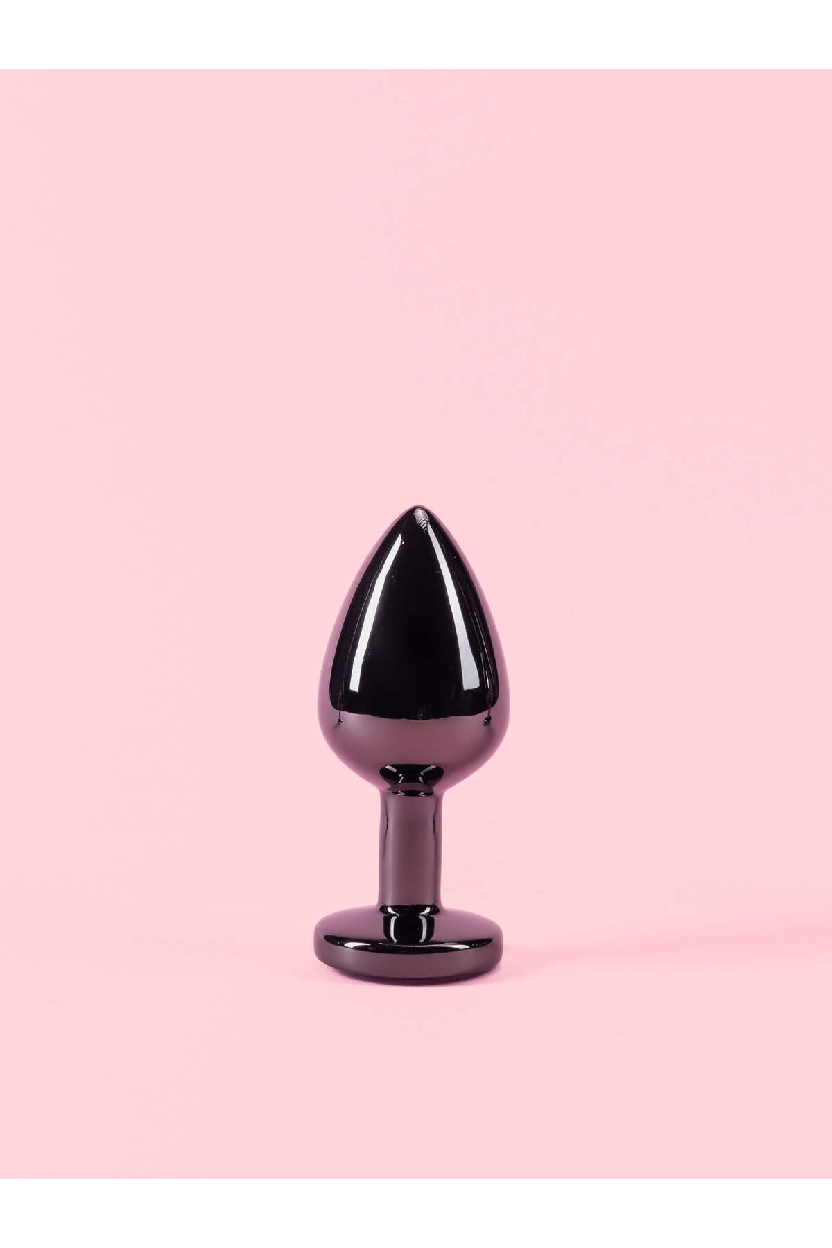 naked Black Metal Butt Plug with Stone - Black, M- Trendyol