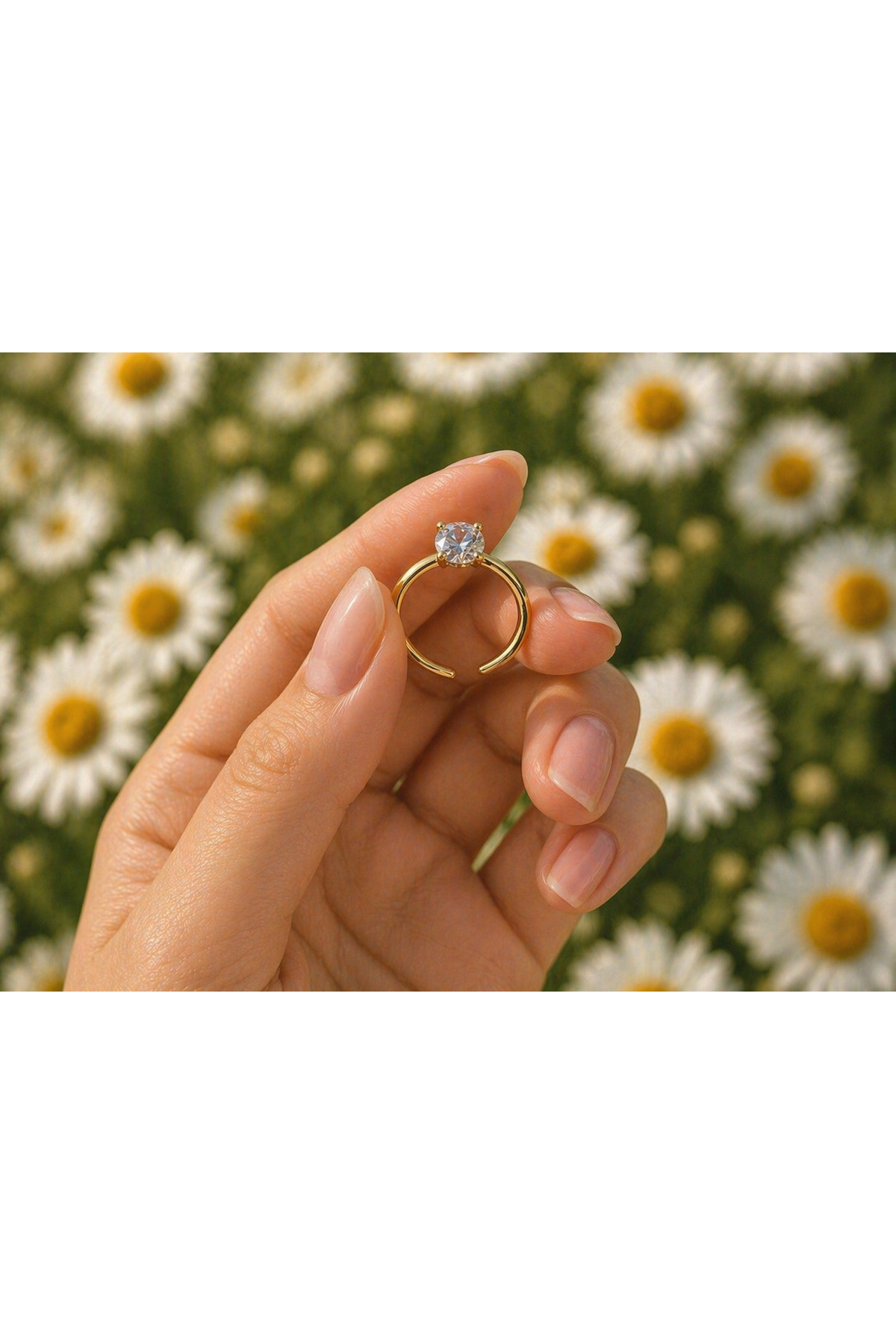 Gold Tektaş Yüzük Paslanmaz Çelik Garantili görsel 3