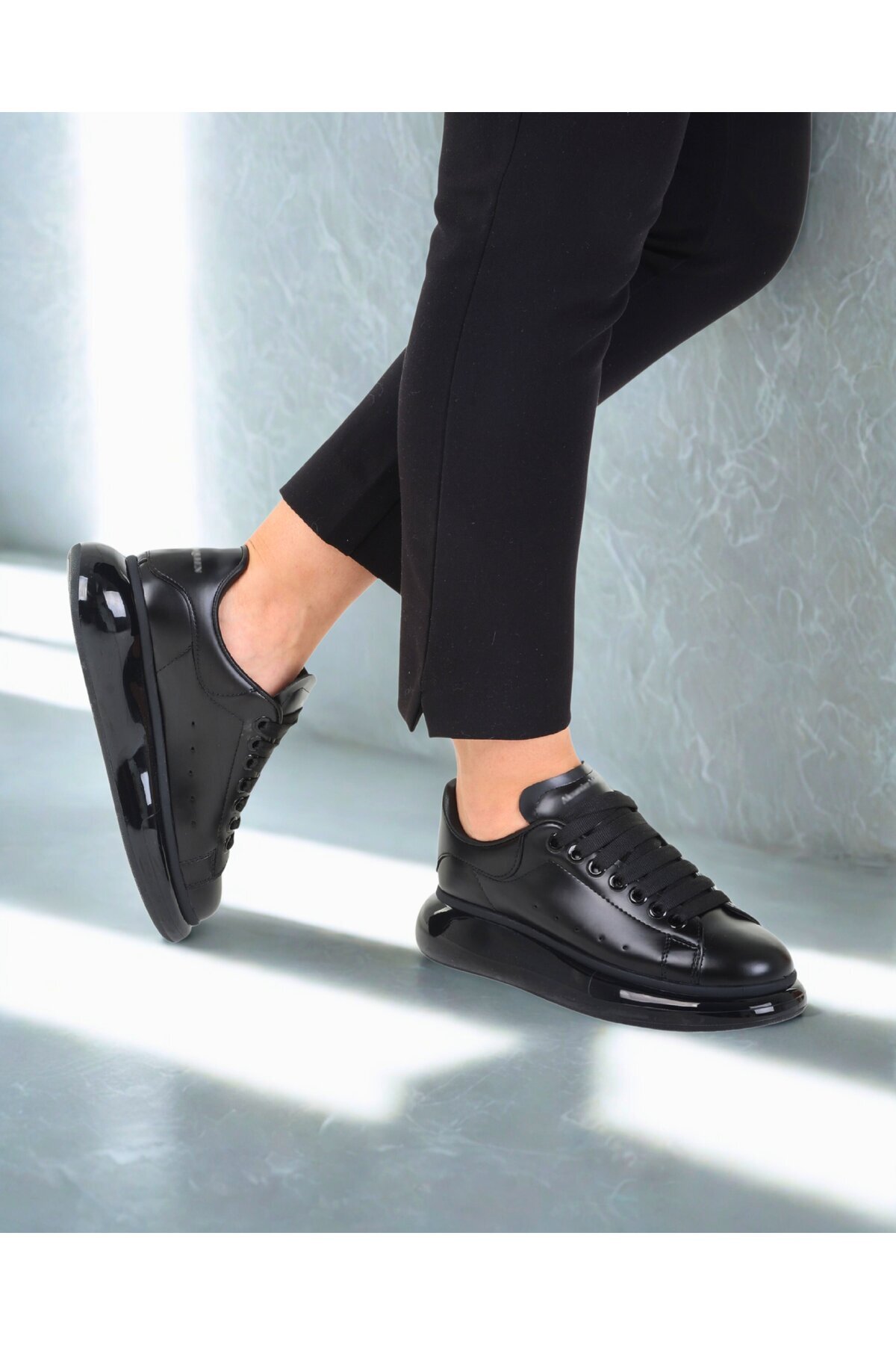 FAVORİSPOR Şeffaf Taban Klasik Unisex Ayakkabı Alexander Mcqueen Ithal görsel 2