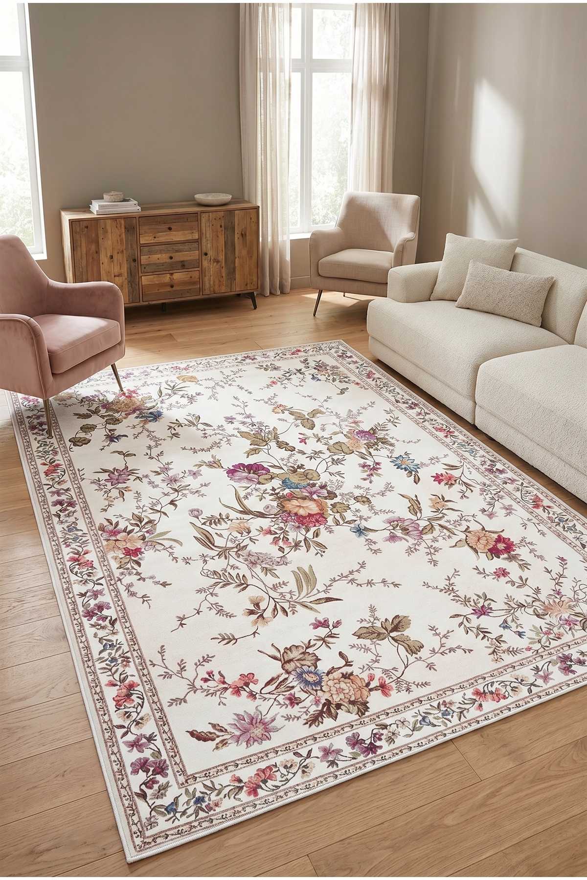 Colorful Carpet Living Room Carpet Machine Washable Anti-Slip Base Carpet