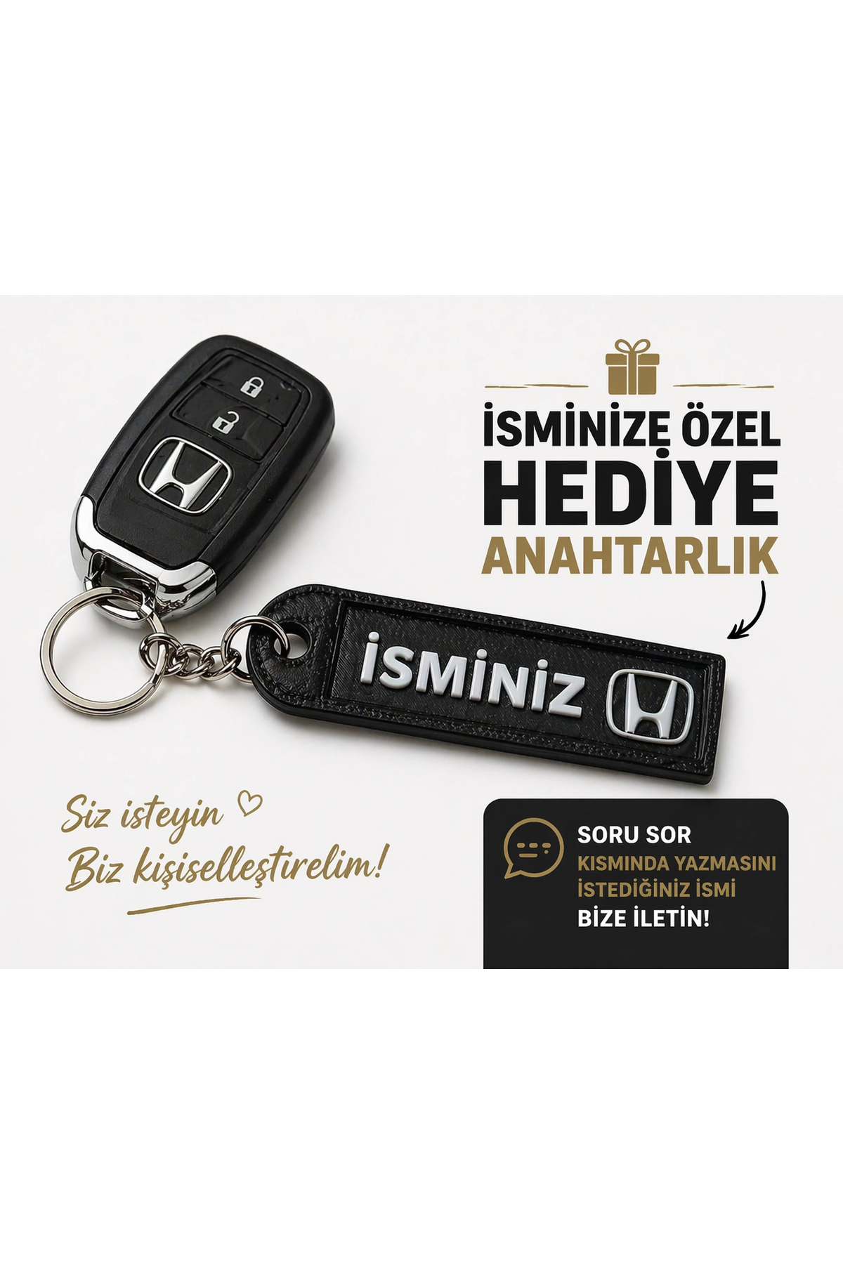 YSN SOUNDS İsimli Honda Anahtarlık , Kişiye Özel - Hediyelik