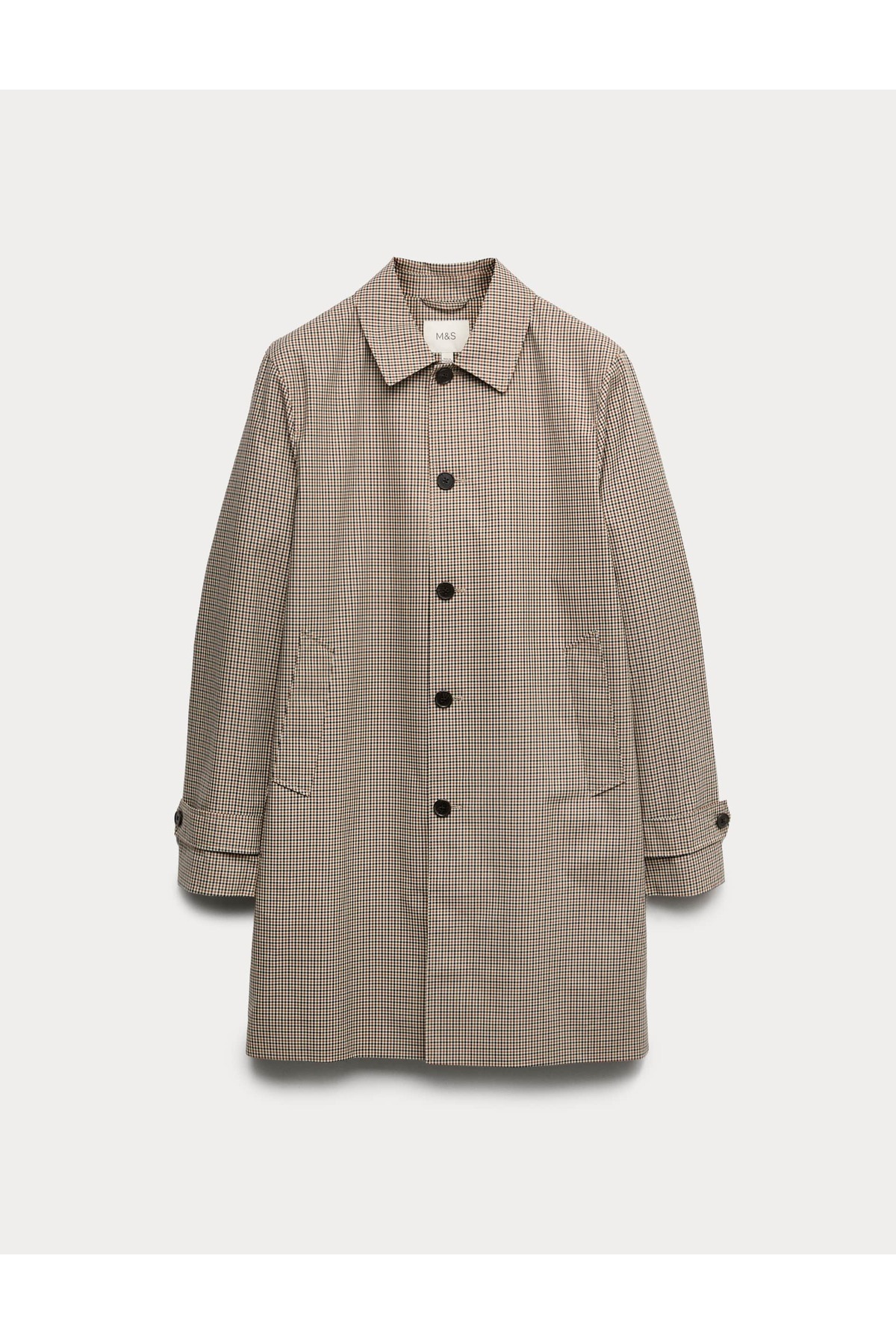 Marks & Spencer Saf Pamuk Ekose Desenli Stormwear Mac Kaban görsel 7
