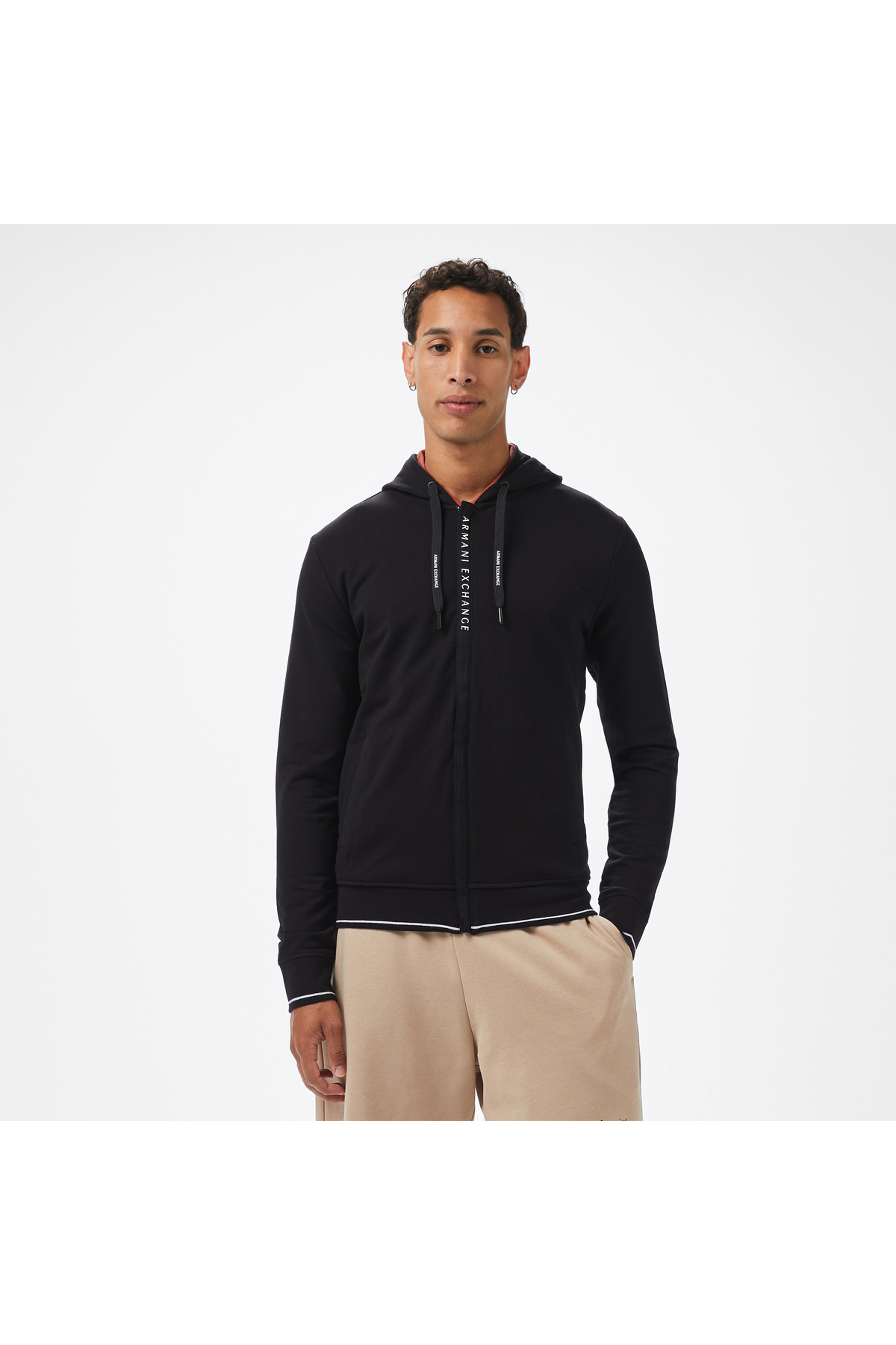 سویشرت مردانه مشکی زیپ‌دار آرمانی اکسچنج سویشرت Armani Exchange