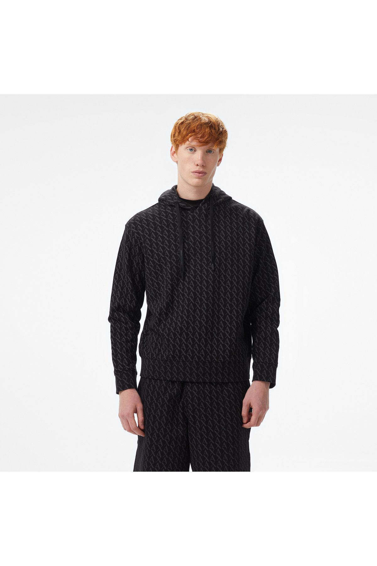 سویشرت کلاه دار مشکی مردانه آرمانی اکسچنج سویشرت Armani Exchange
