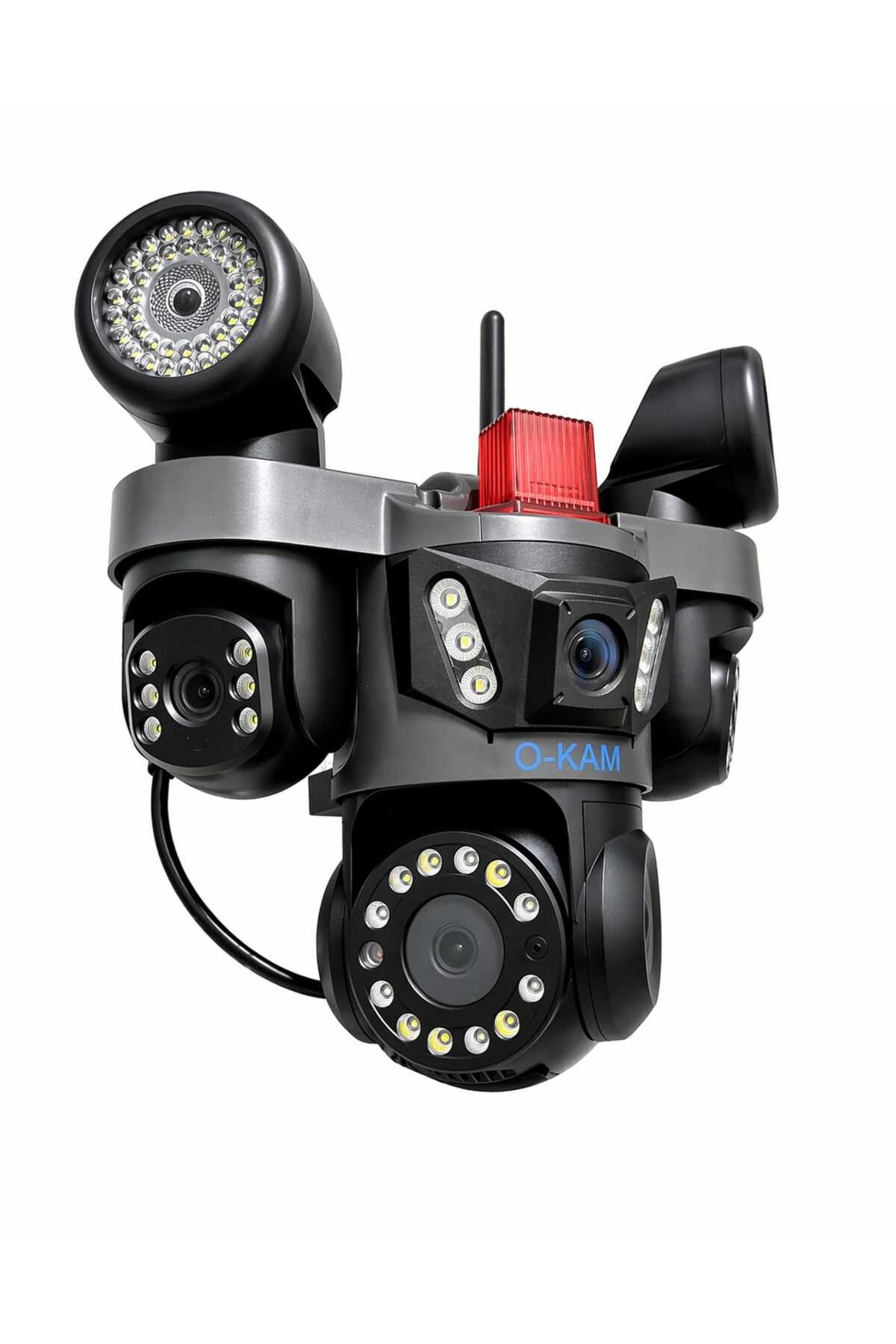 Okam OK-231 4 Lens WiFi Security Camera | led Flash + Dual Projectors | Night Vision | Smart Tracking | 12V Adapter Gift
