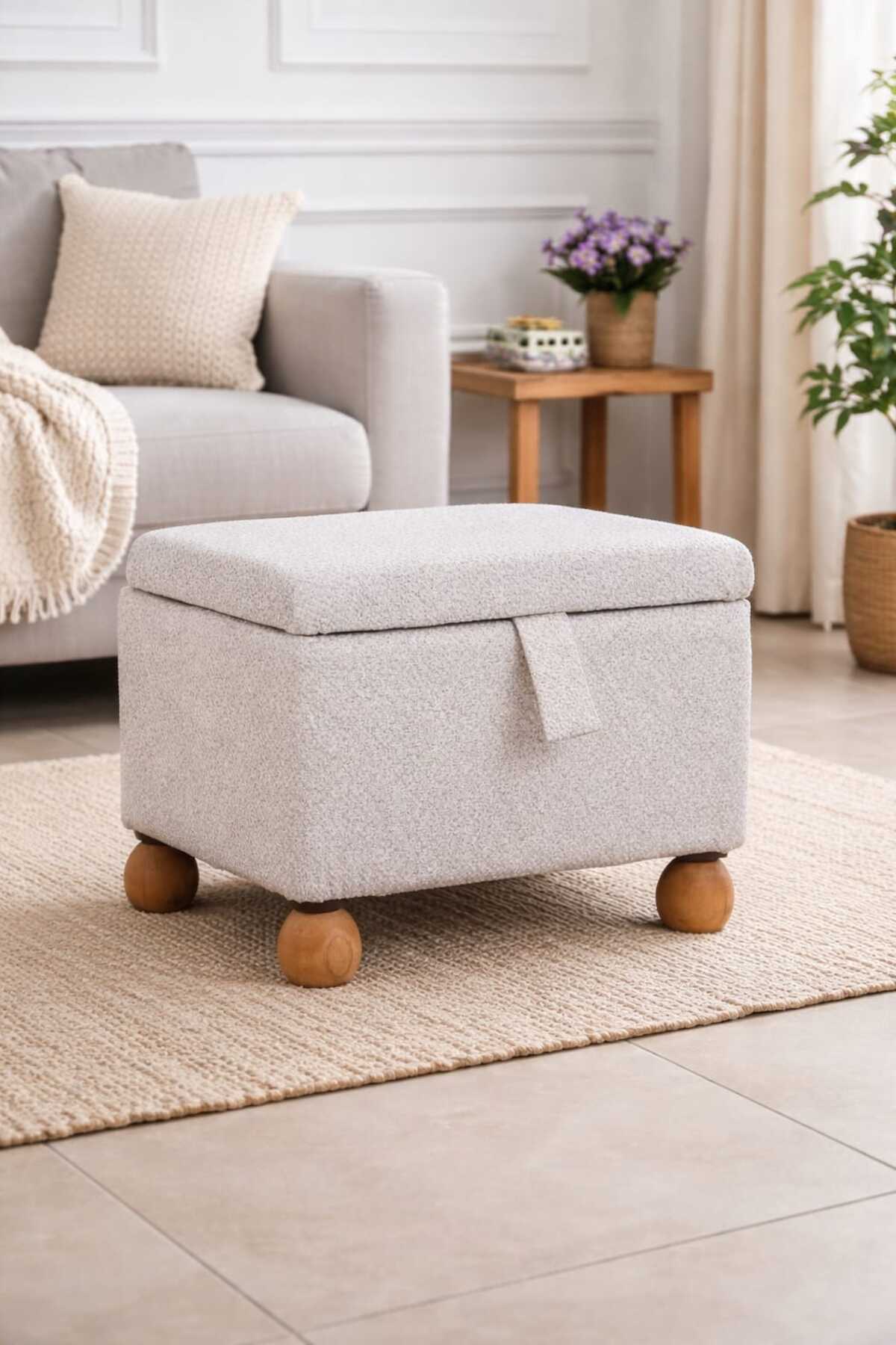 FOCUS MULTI-PURPOSE NATURAL GURGERN POUFFE ARMCHAIR WITH CHEST