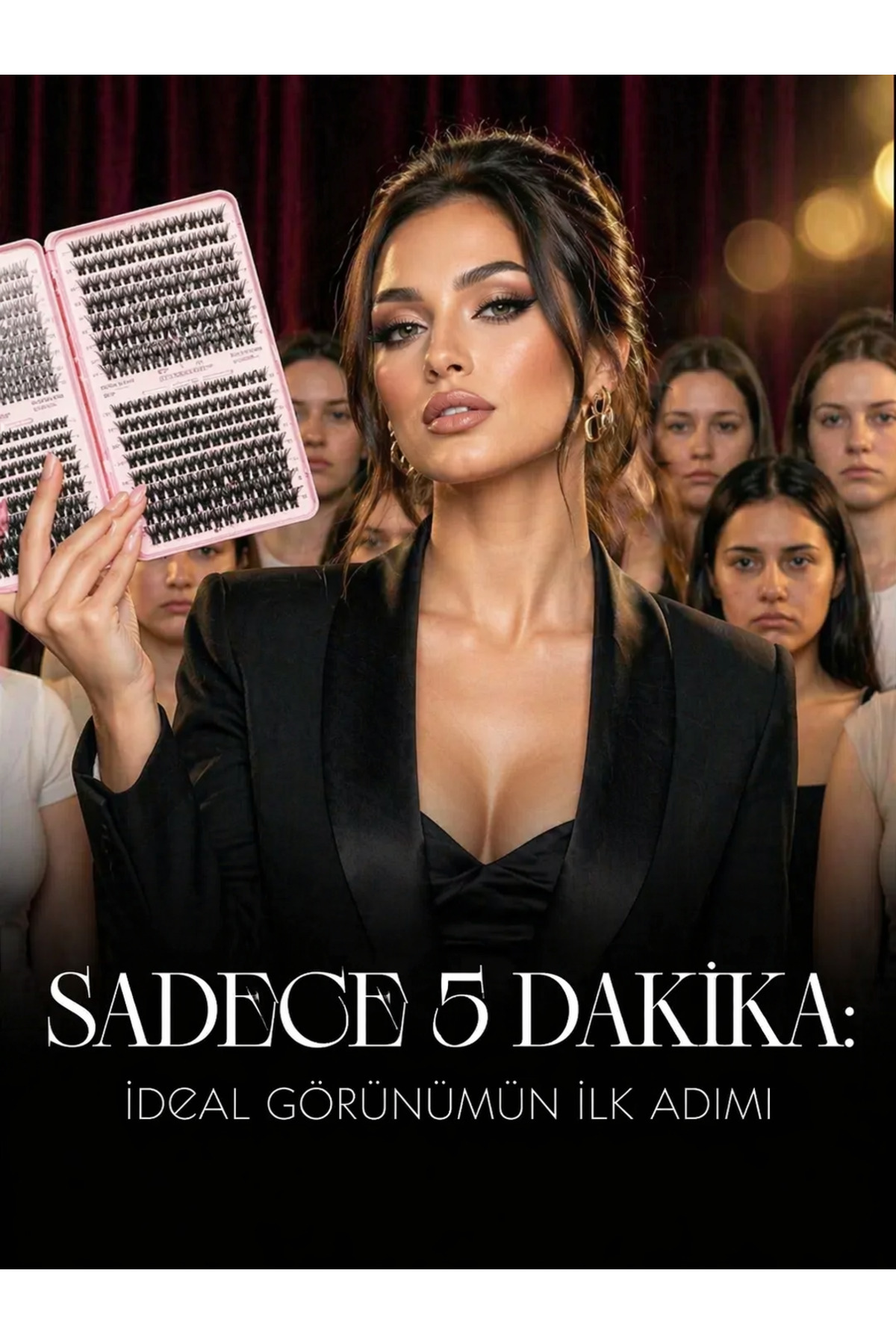 Yumuşak Kıl Takma Kirpik Seti 640 Demet | 30D 40D 50D 60D Mix | El Yapımı İpek Kirpik Demetleri + Cımbız & Uygulama Aparatları — FRNCHSKA-LUXSET1 — تصویر 7 از 9
