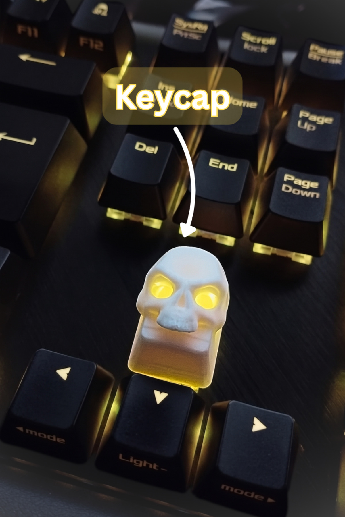 3D Baskı Özel Tasarım Kuru Kafa Mekanik Klavye Tuş Kapağı (Keycap)