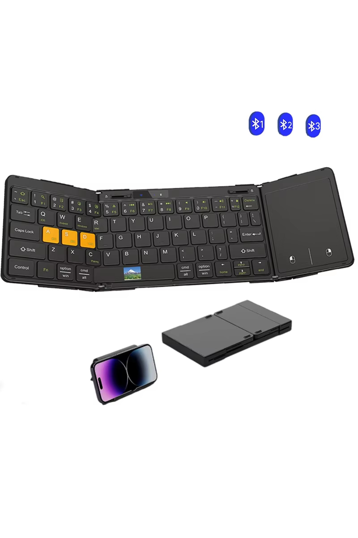 Travel Computer Keyboard Choice Korea Black Folding Travel Keyboard with Touchpad &Display ...
