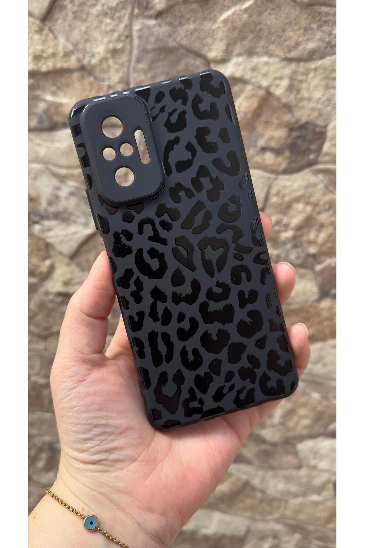 Redmi Note 10 Pro Compatible Leopard Pattern Silicone Shock Absorber Classic Shielded Rubber Case