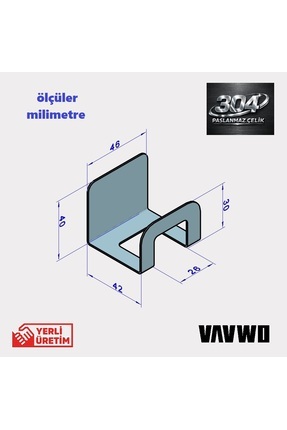 VAVWO 2 Adet 304 Paslanmaz Çelik , ev , ofis , restaurant , yat , karavan Mut...