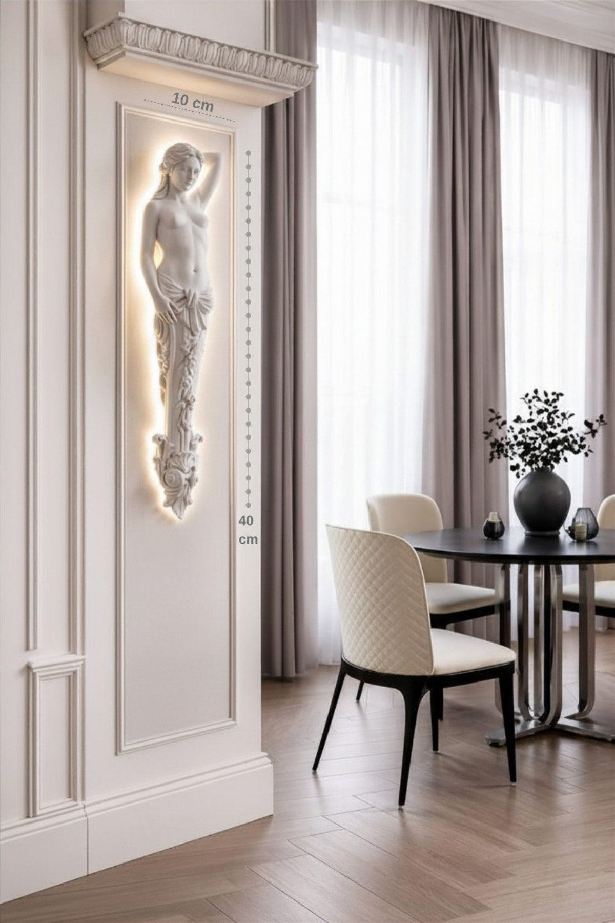 Led Backlit 40cm Women Wall Sculpture Decorative Hanging Wall Sculptures Mythological Wall Bust