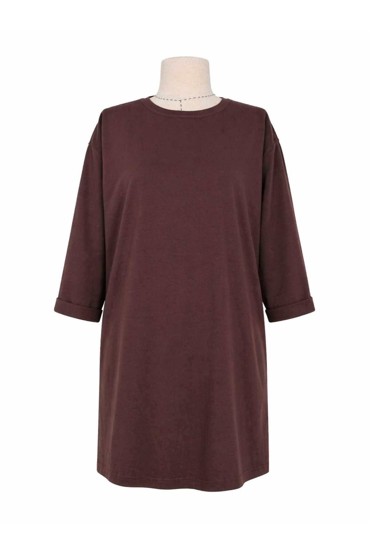 Women's Lycra Solid Color Medium and Over Short Sleeve Comfortable Cut Oversize Tunic Combed Cotton